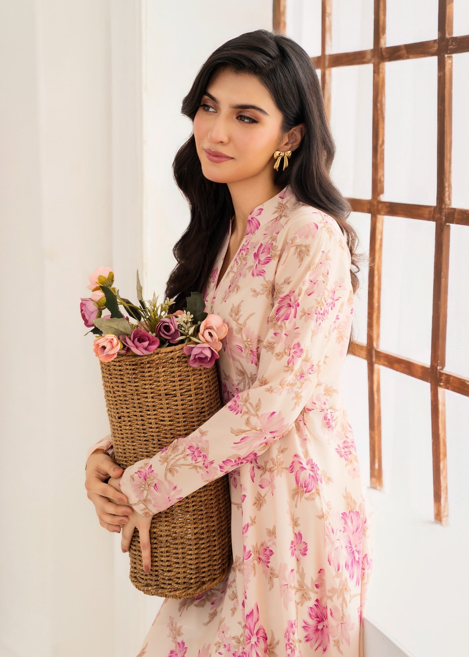 silk Maxi in Pink lace