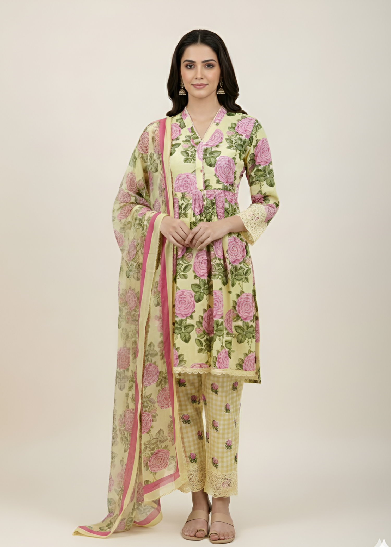 lawn Short Frock in Mellow yellow