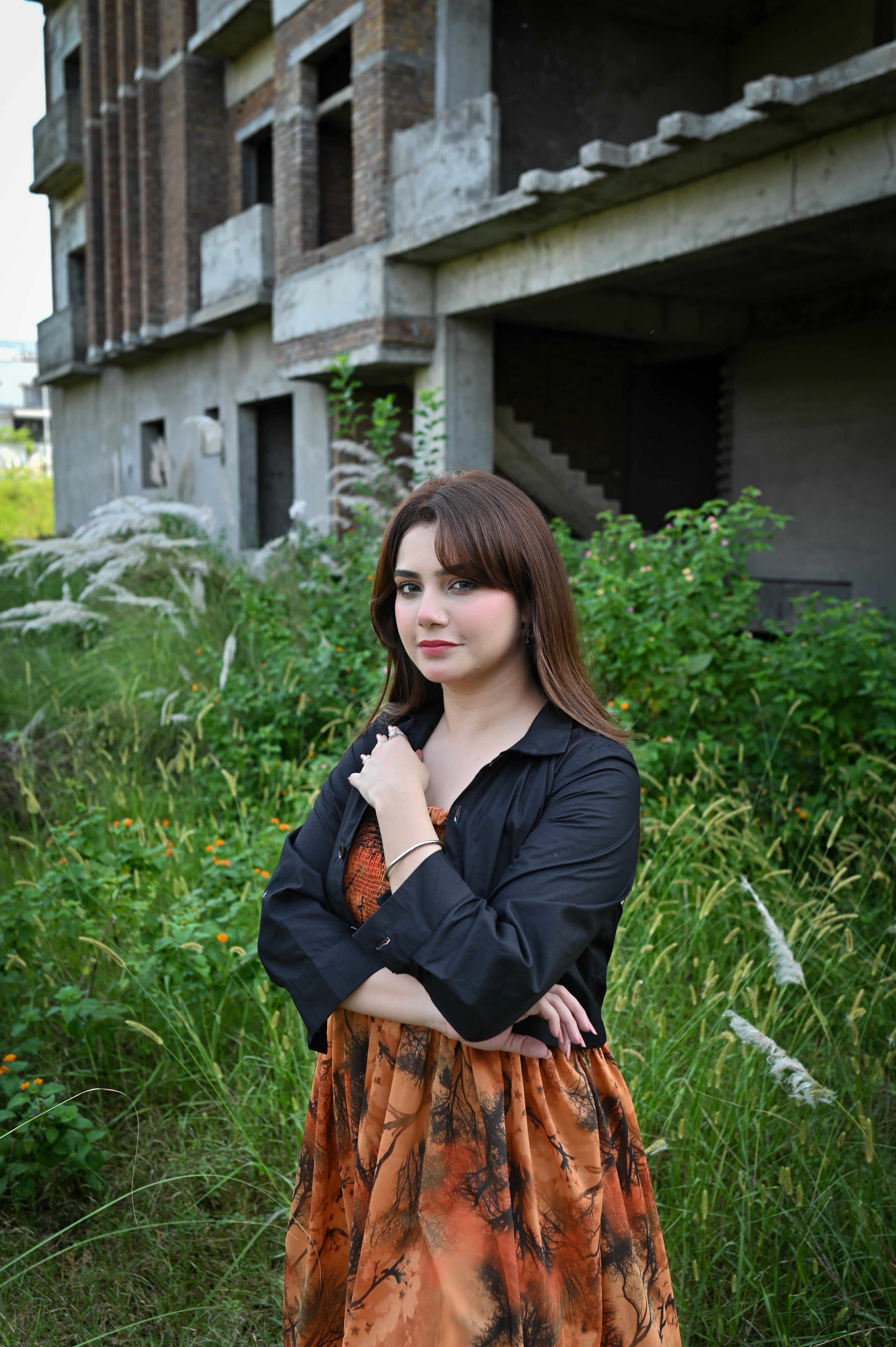 georgette Dress in Hazelwood brown