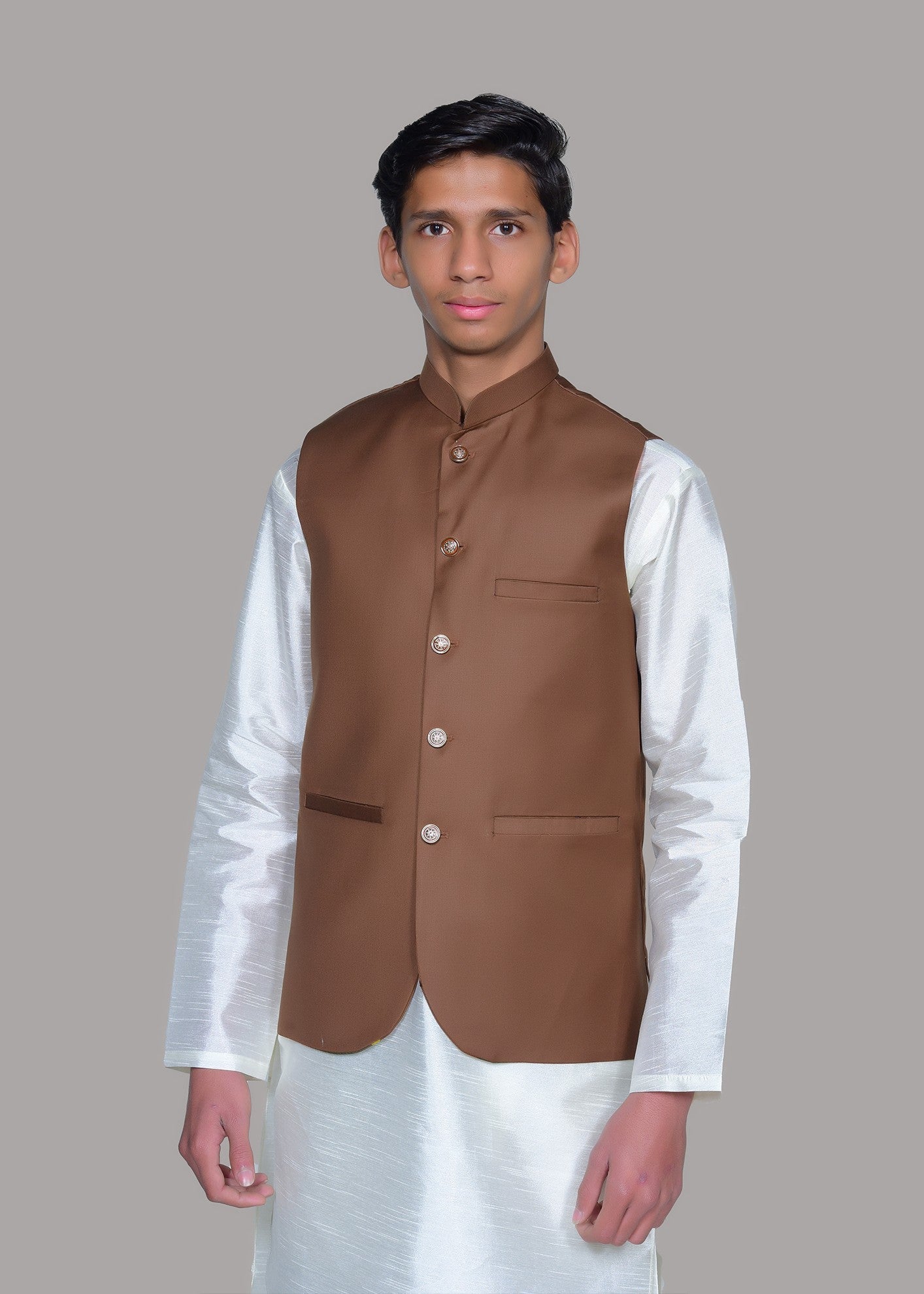 tropical Waistcoat in Brown