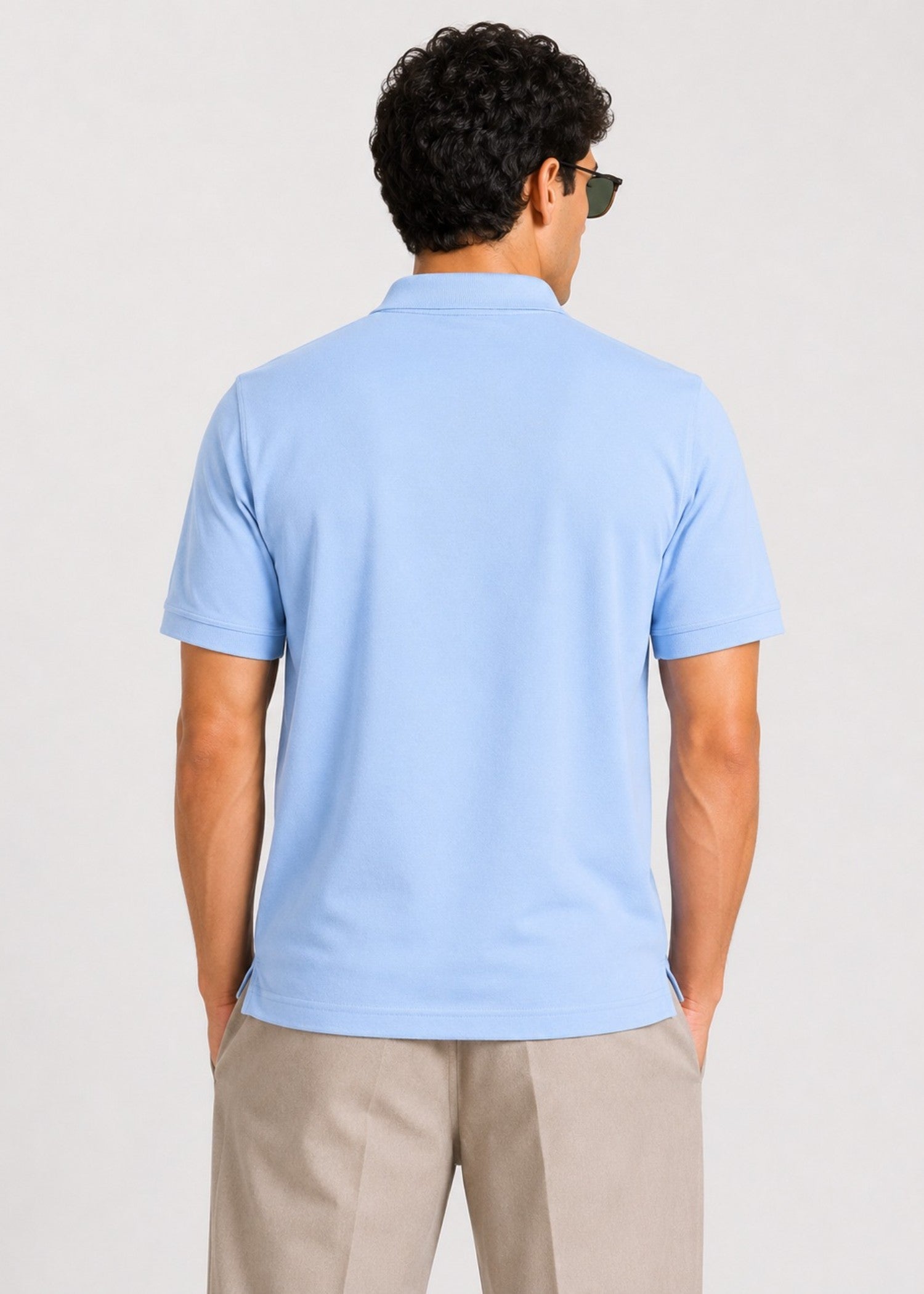 cotton Polo Shirt in Sky