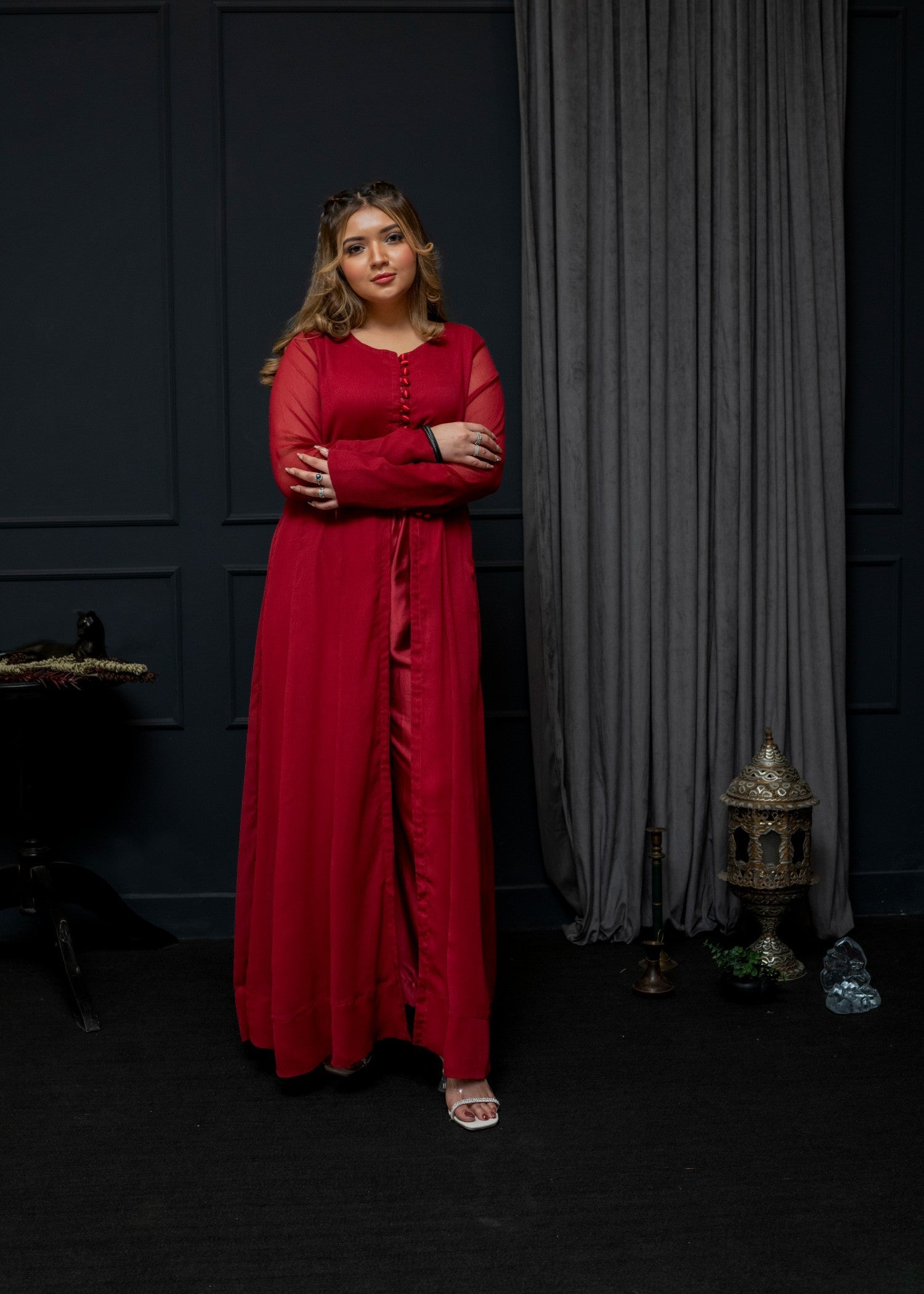 chiffon Maxi in Crimson