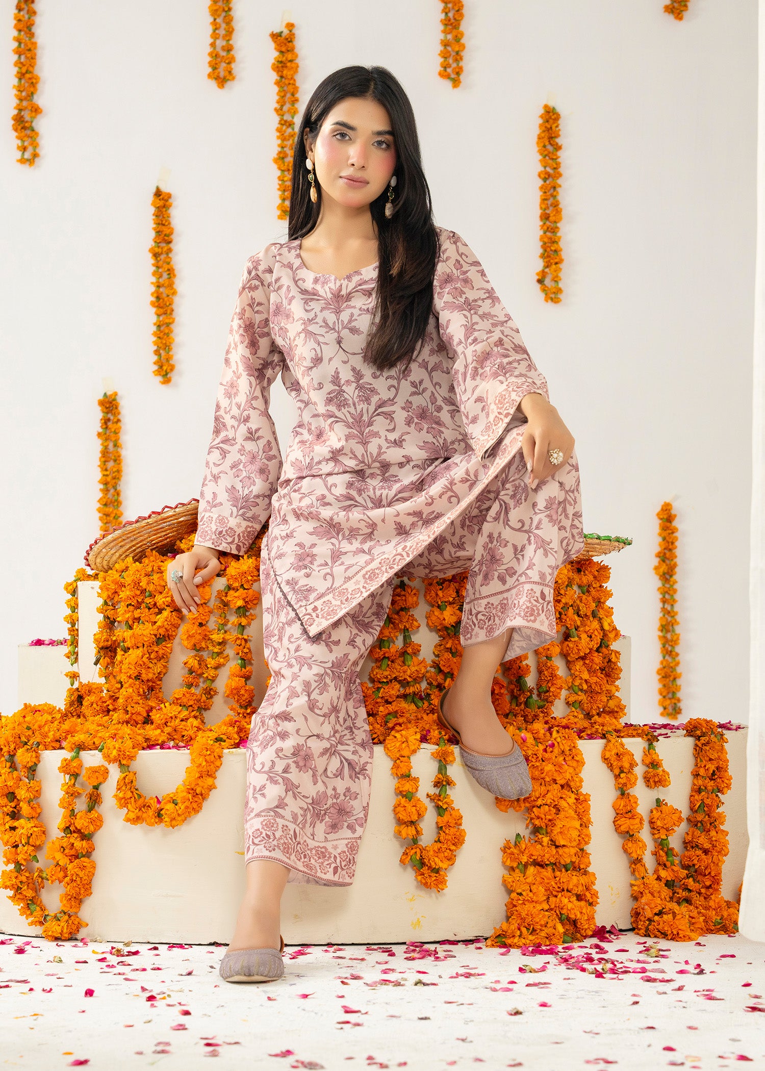 lawn Co Ord Sets in Tea rose pink