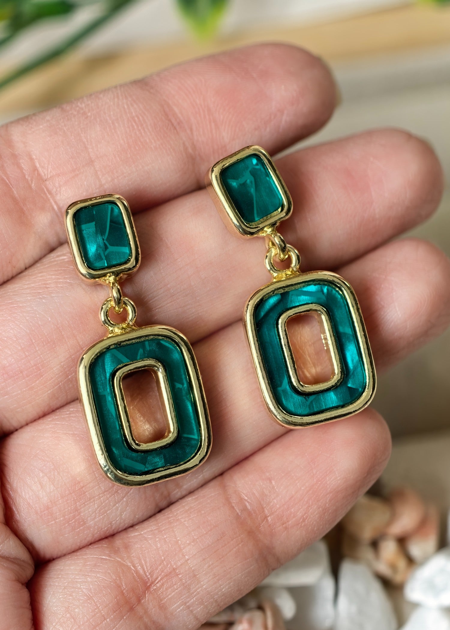 Earrings in Sea green Color by - Trendy Women Earrings FQT0592