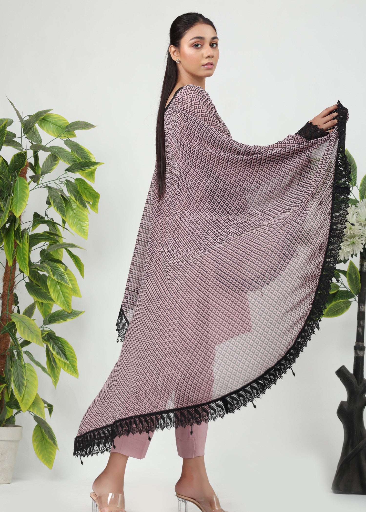 viscose Kaftan in Pink