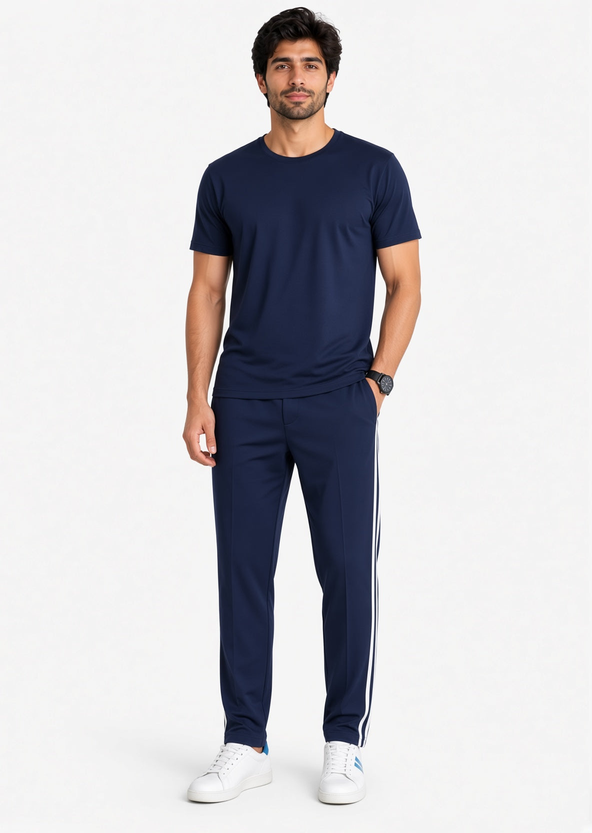 cotton jersey Tracksuit in Navy blue