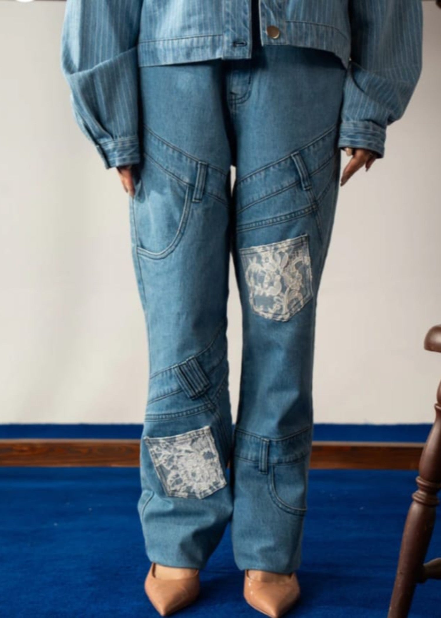 denim Pants in Sky blue