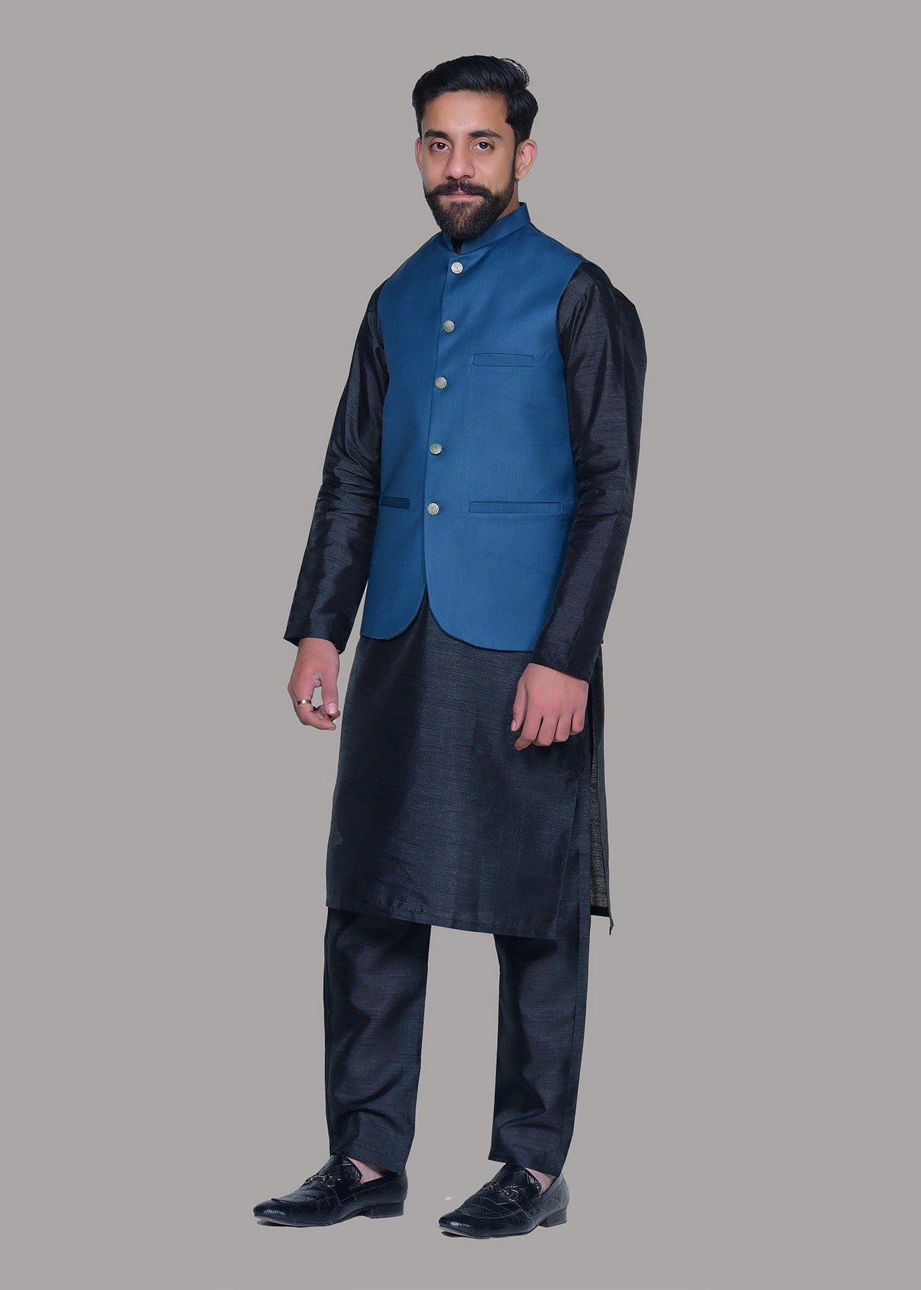 tropical Waistcoat in Blue