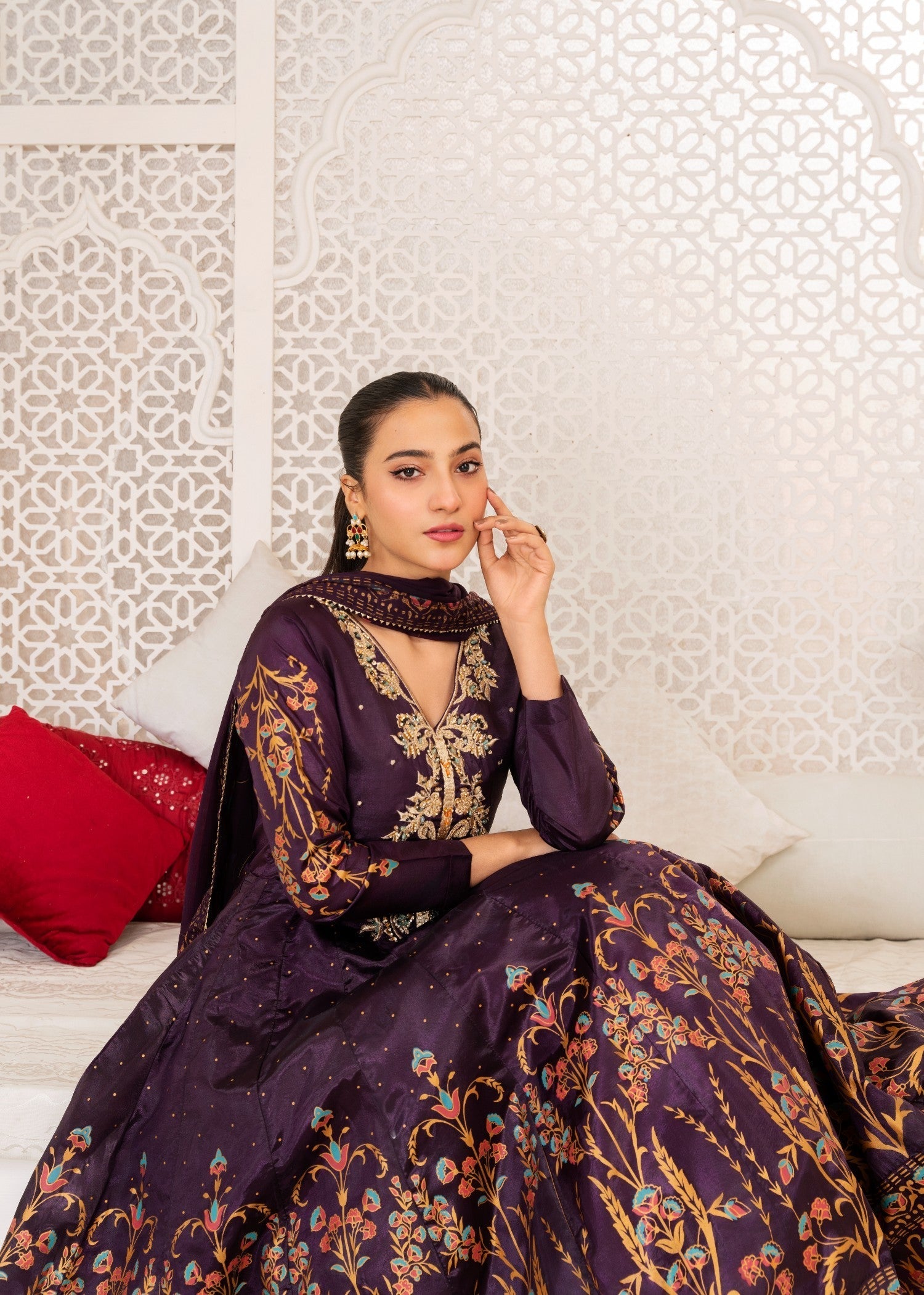 kattan silk Maxi in Purple