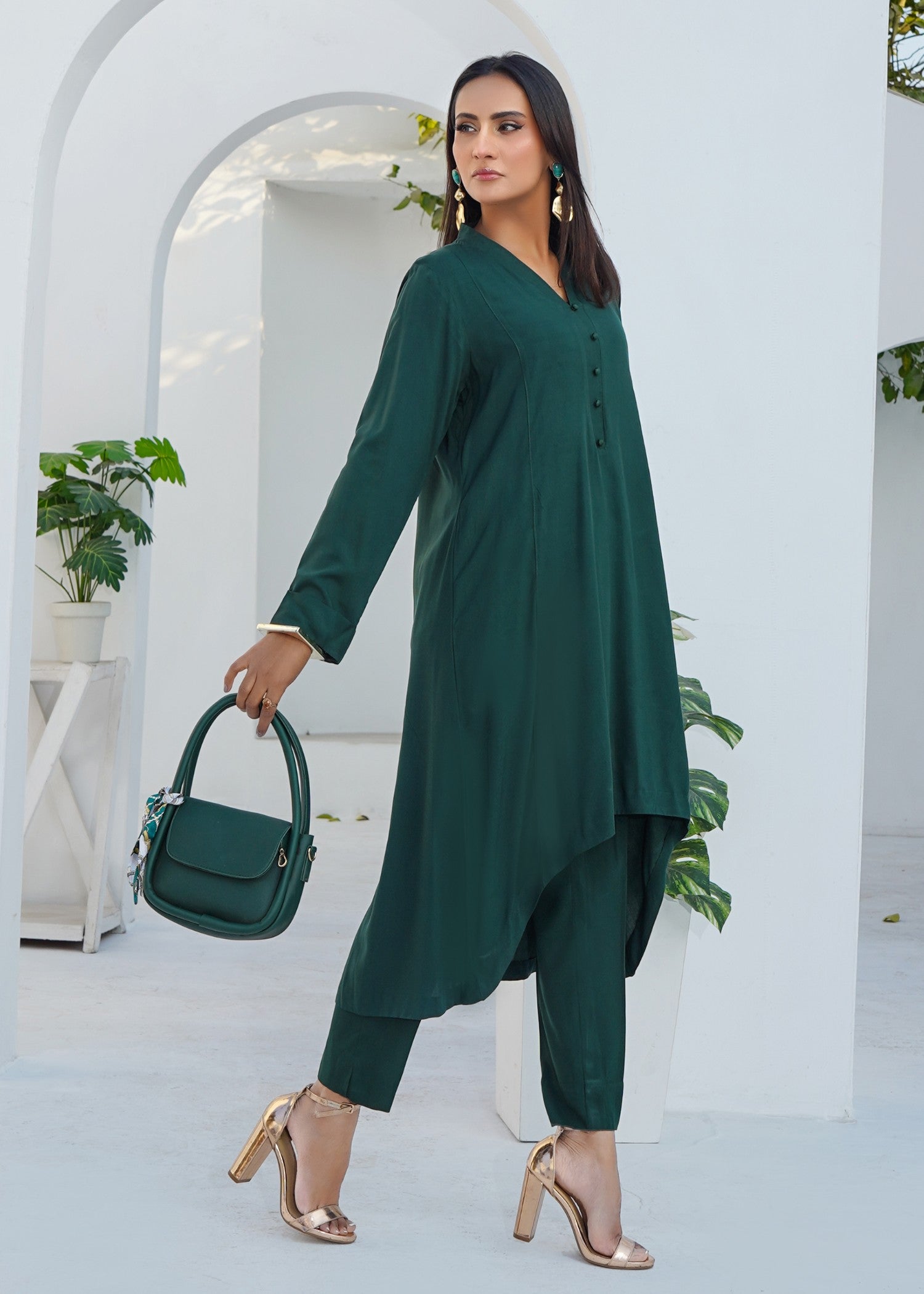 irish linen Co Ord Sets in Emerald green