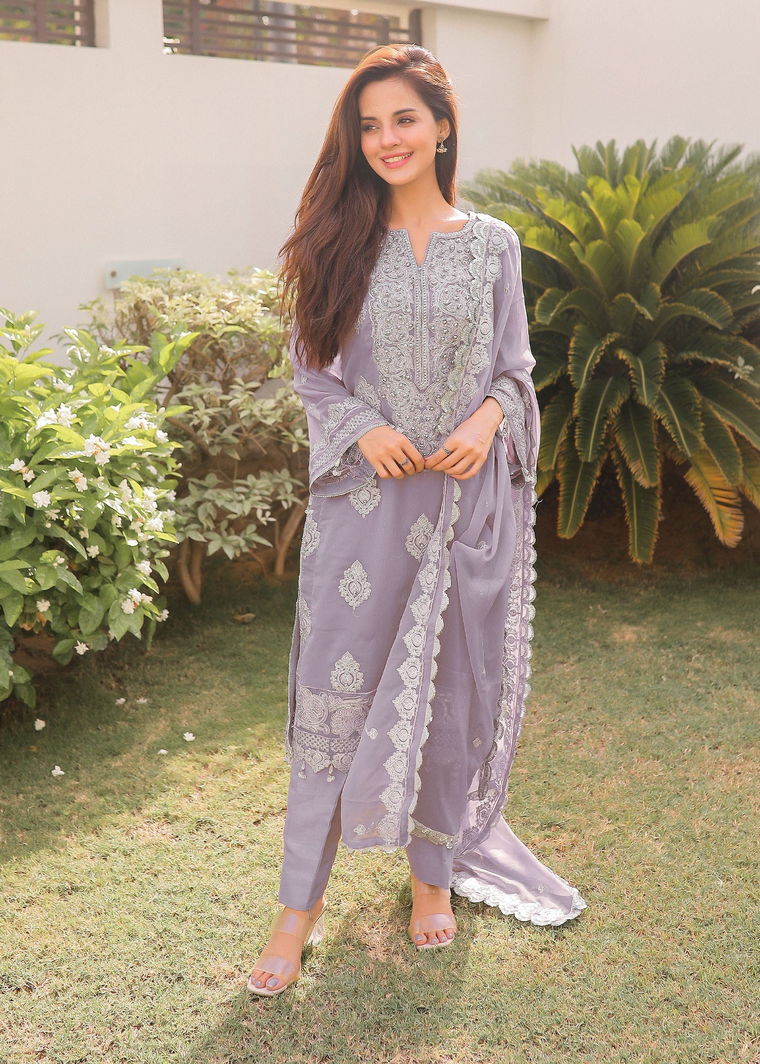 chiffon Unstitched in Grey