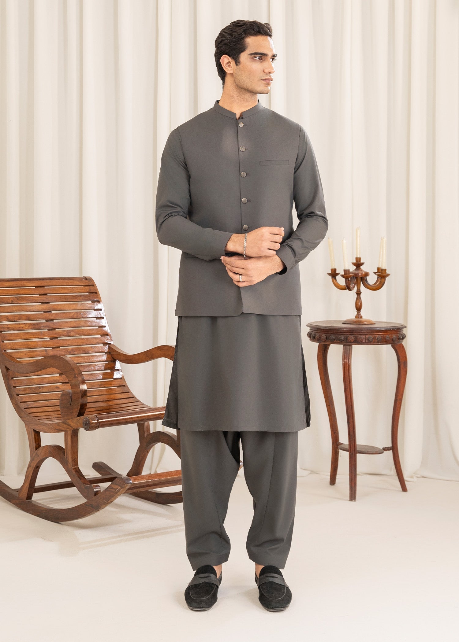 wash & wear Waistcoat in Grey by Buraq