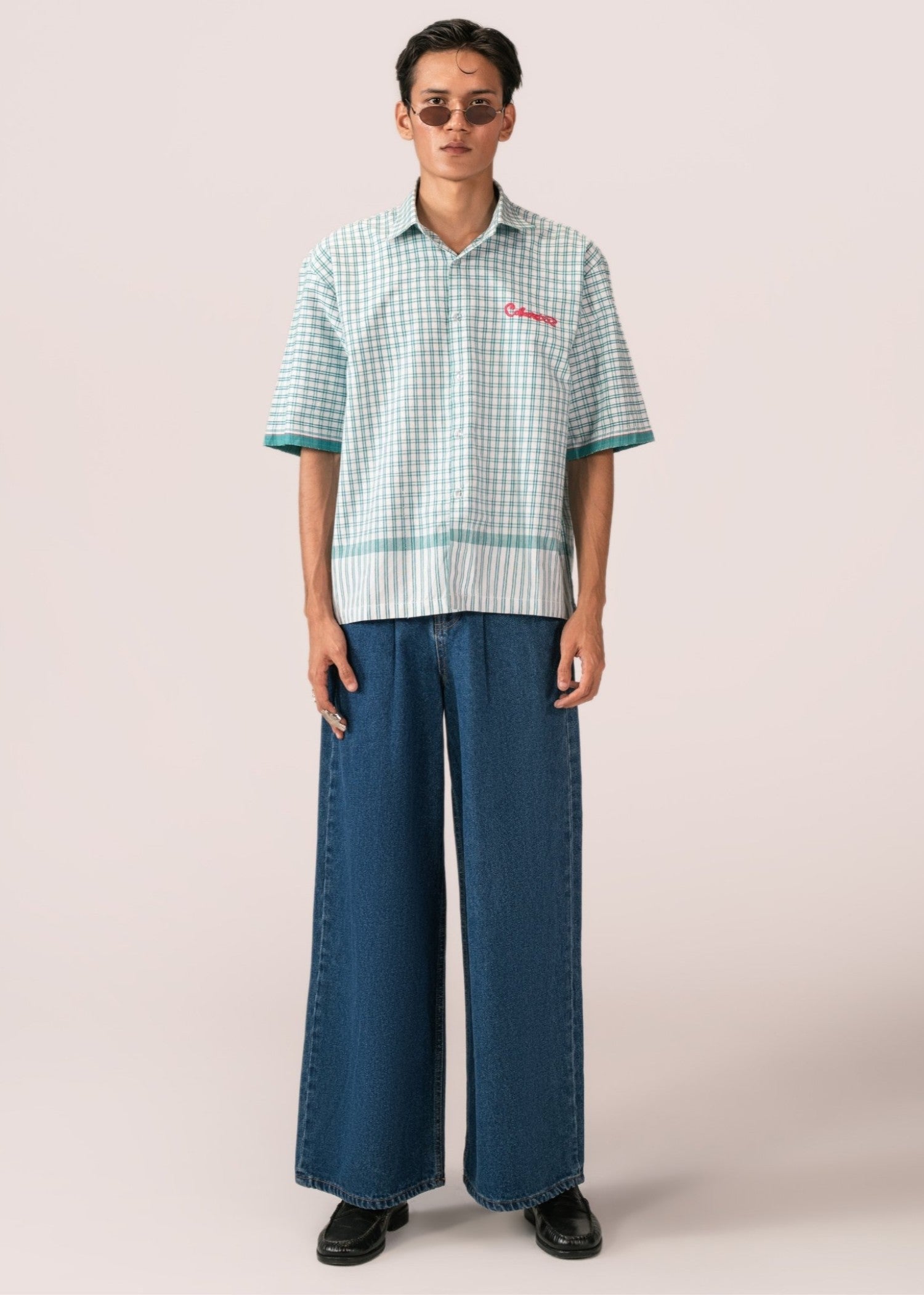 cotton Casual Shirt in Pacific blue