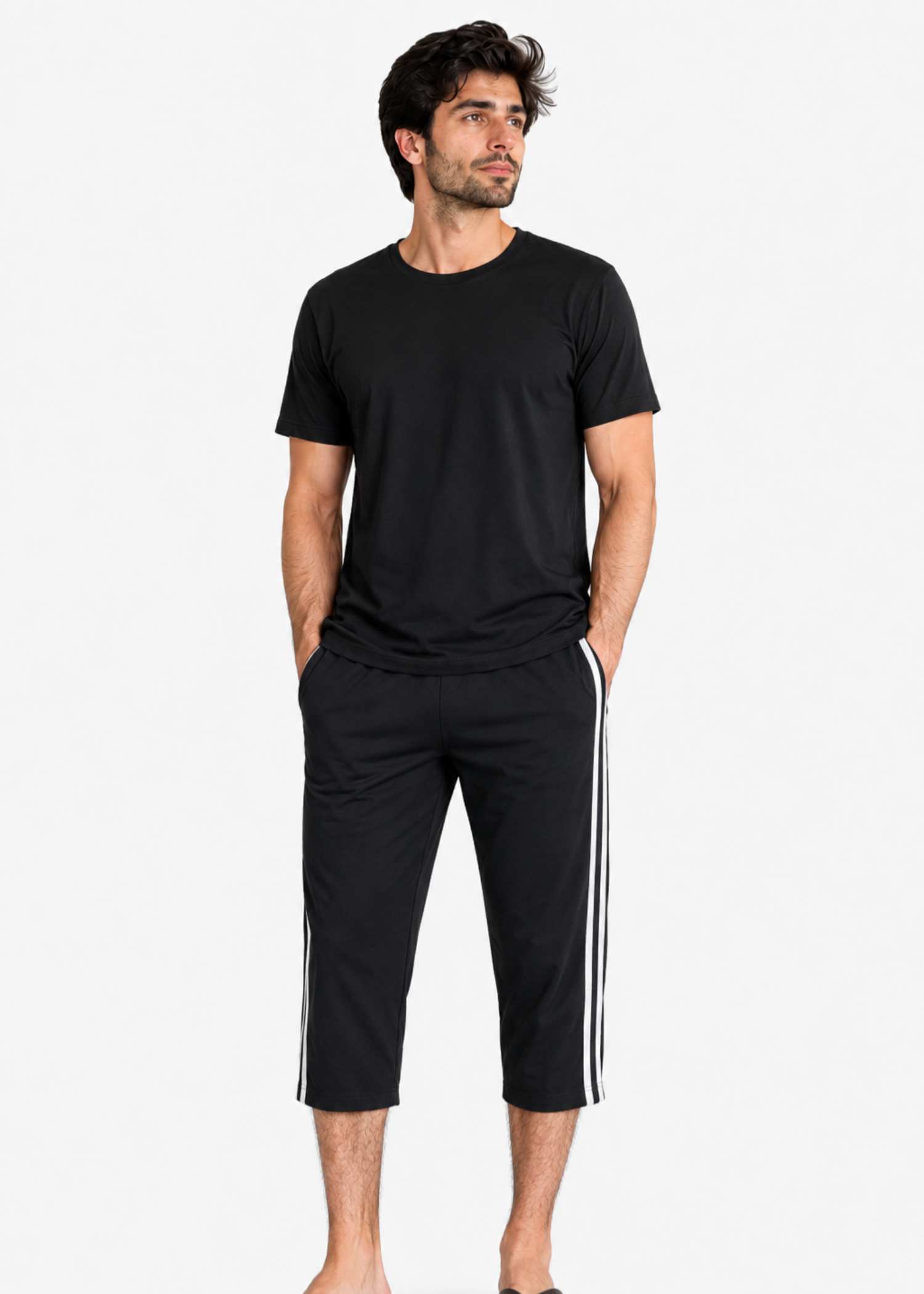 cotton jersey Tracksuit in Black