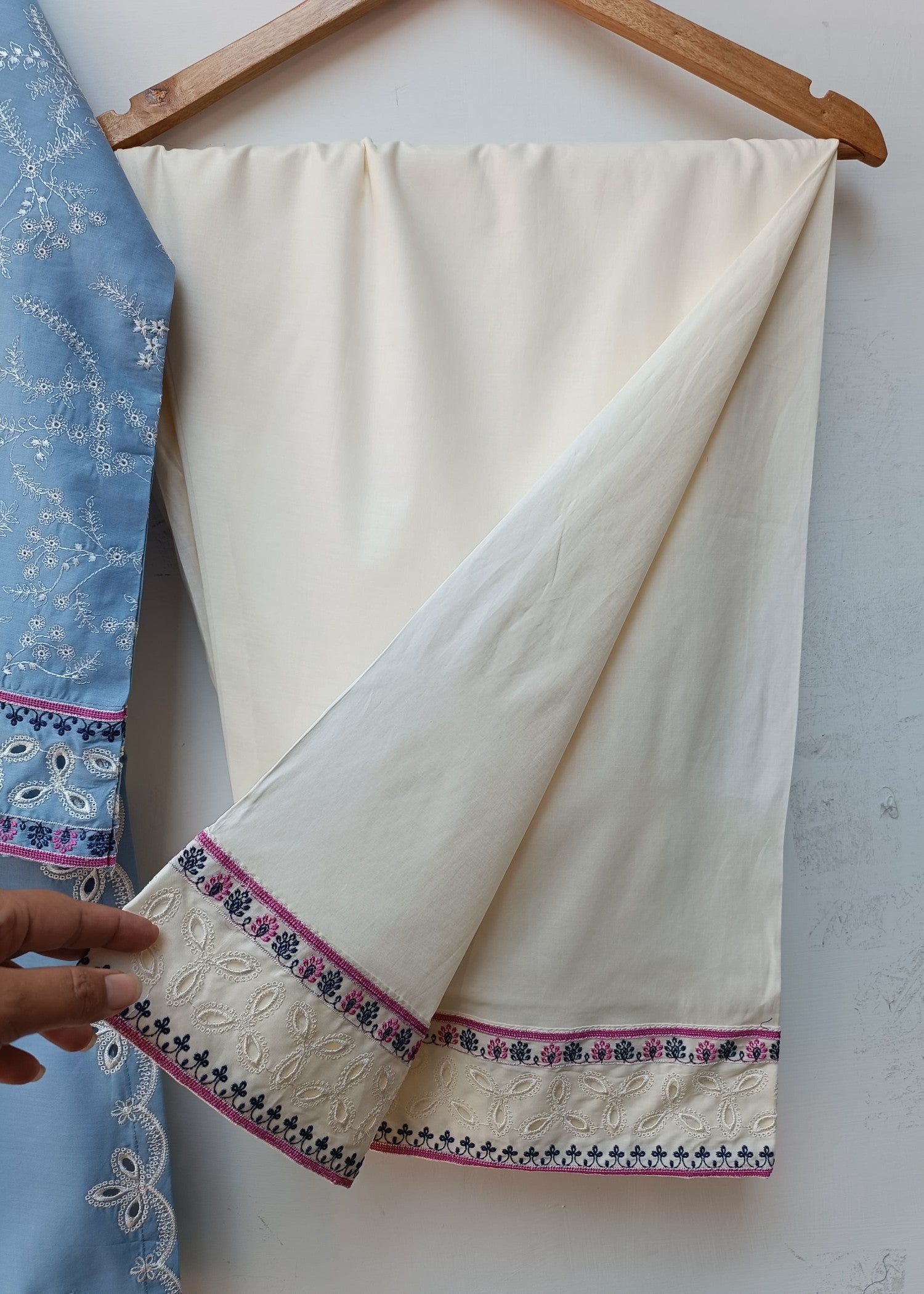 lawn Kurta Set in Carolina blue