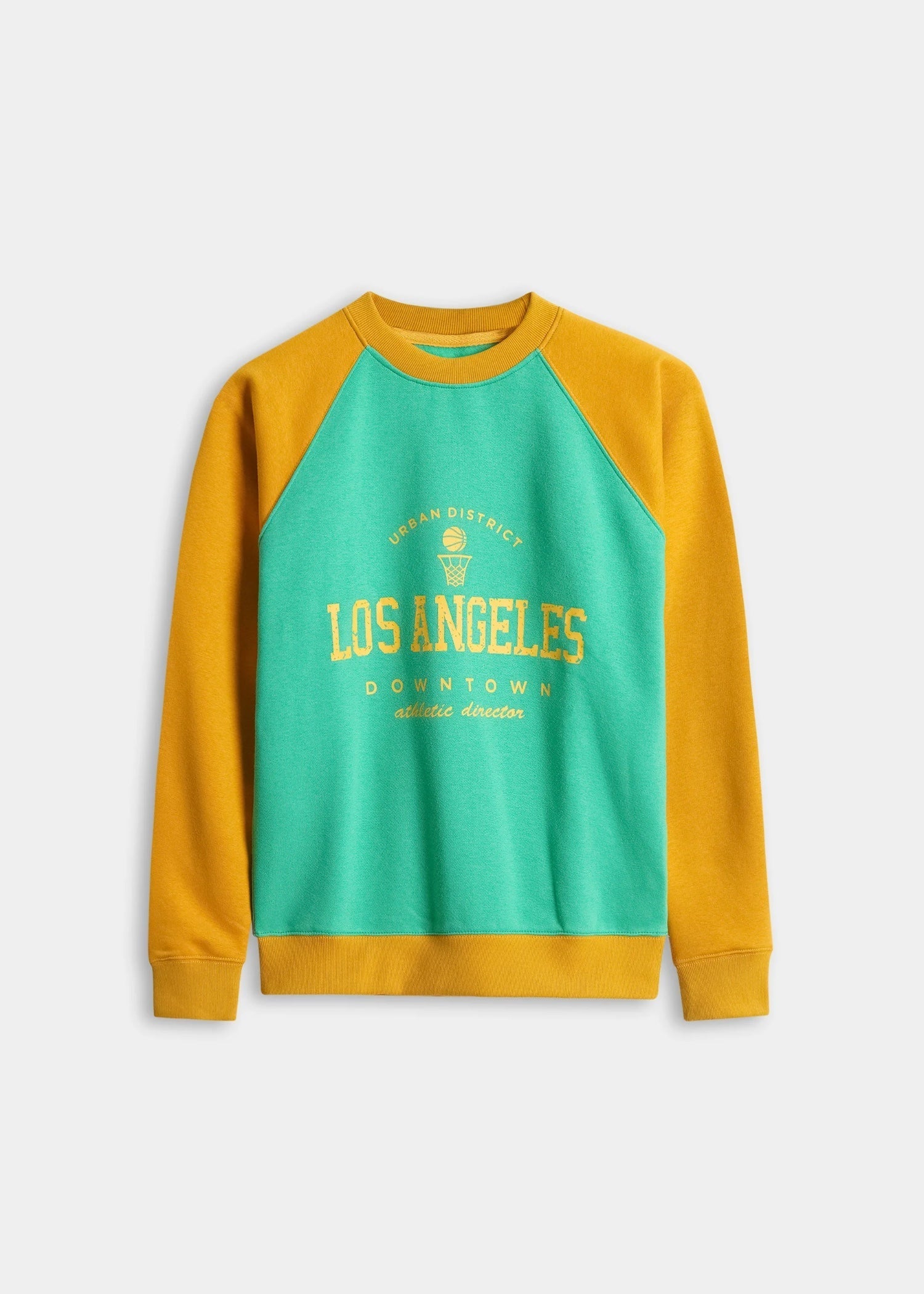 fleece Sweatshirt in Mustard, emerald green