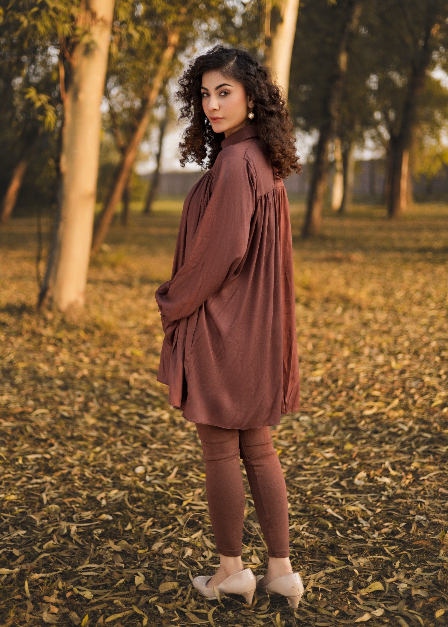 pure marina Tunic in Chocolate brown