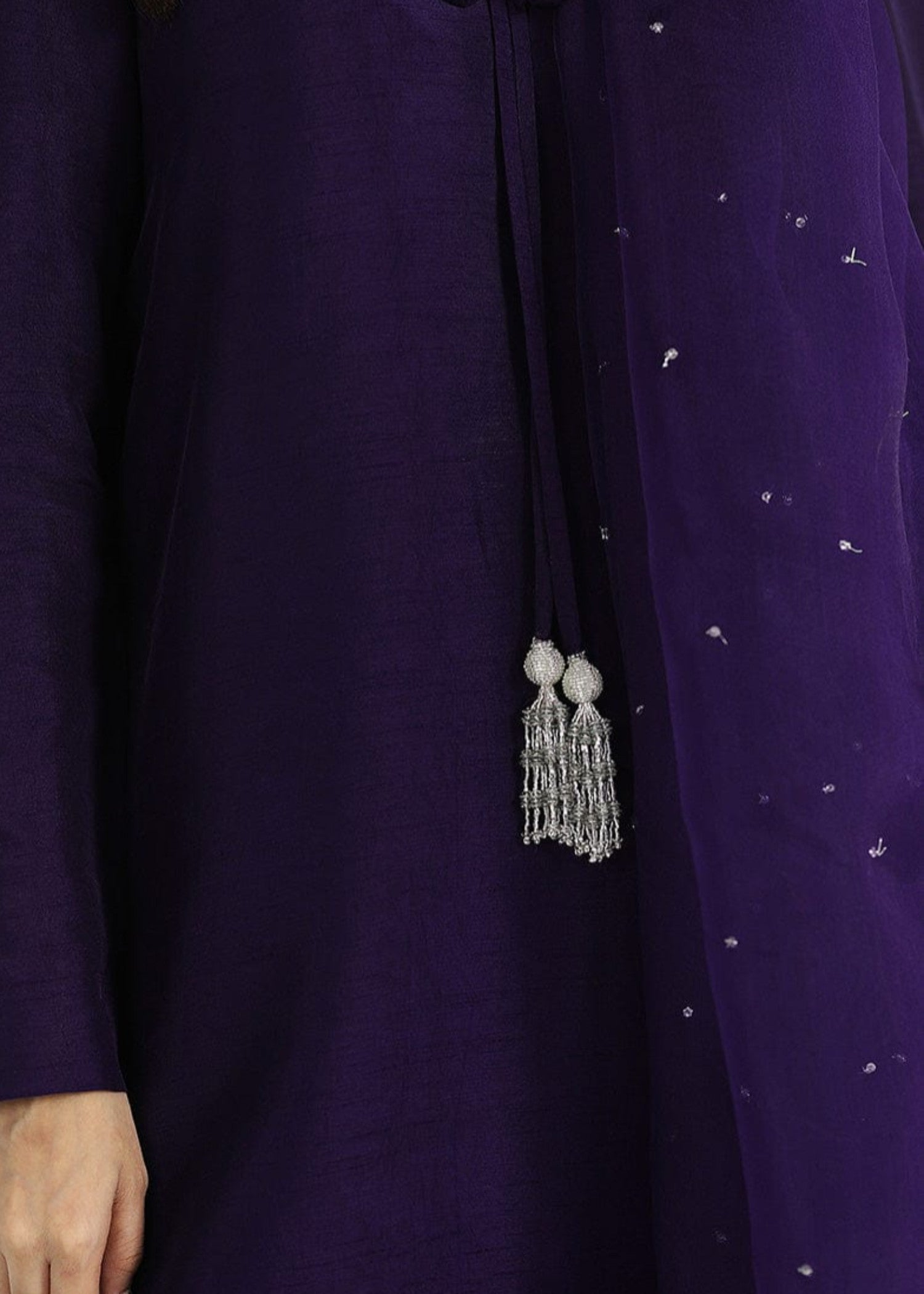 lawn Kurta Set in Deep purple
