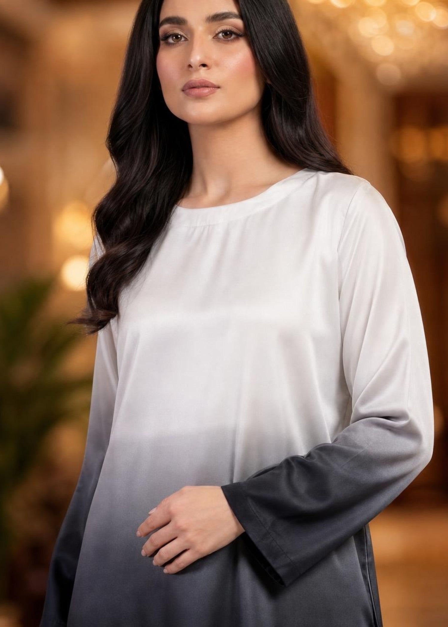silk Co Ord Sets in Black, white