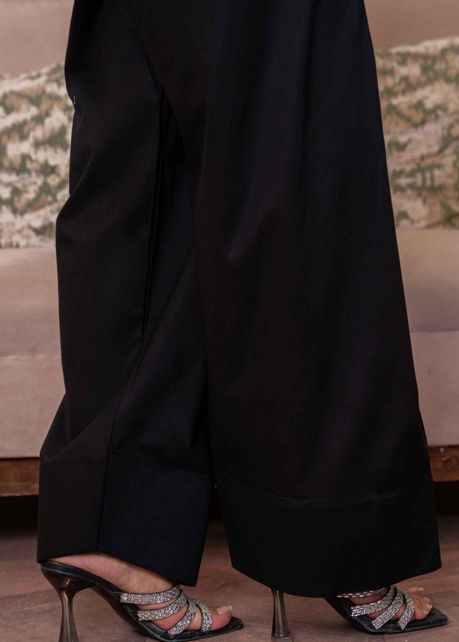cambric cotton Shalwar in Black