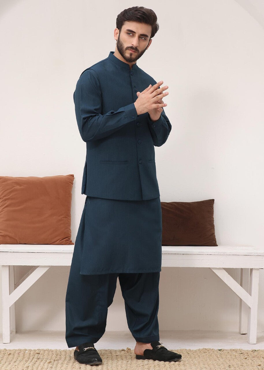 wash & wear Waistcoat in Teal