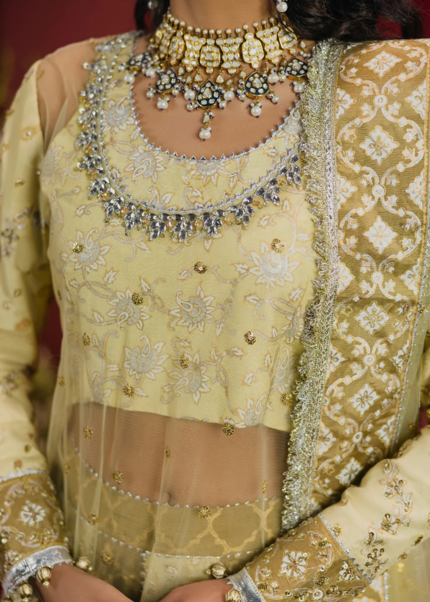 net Unstitched in Pale yellow