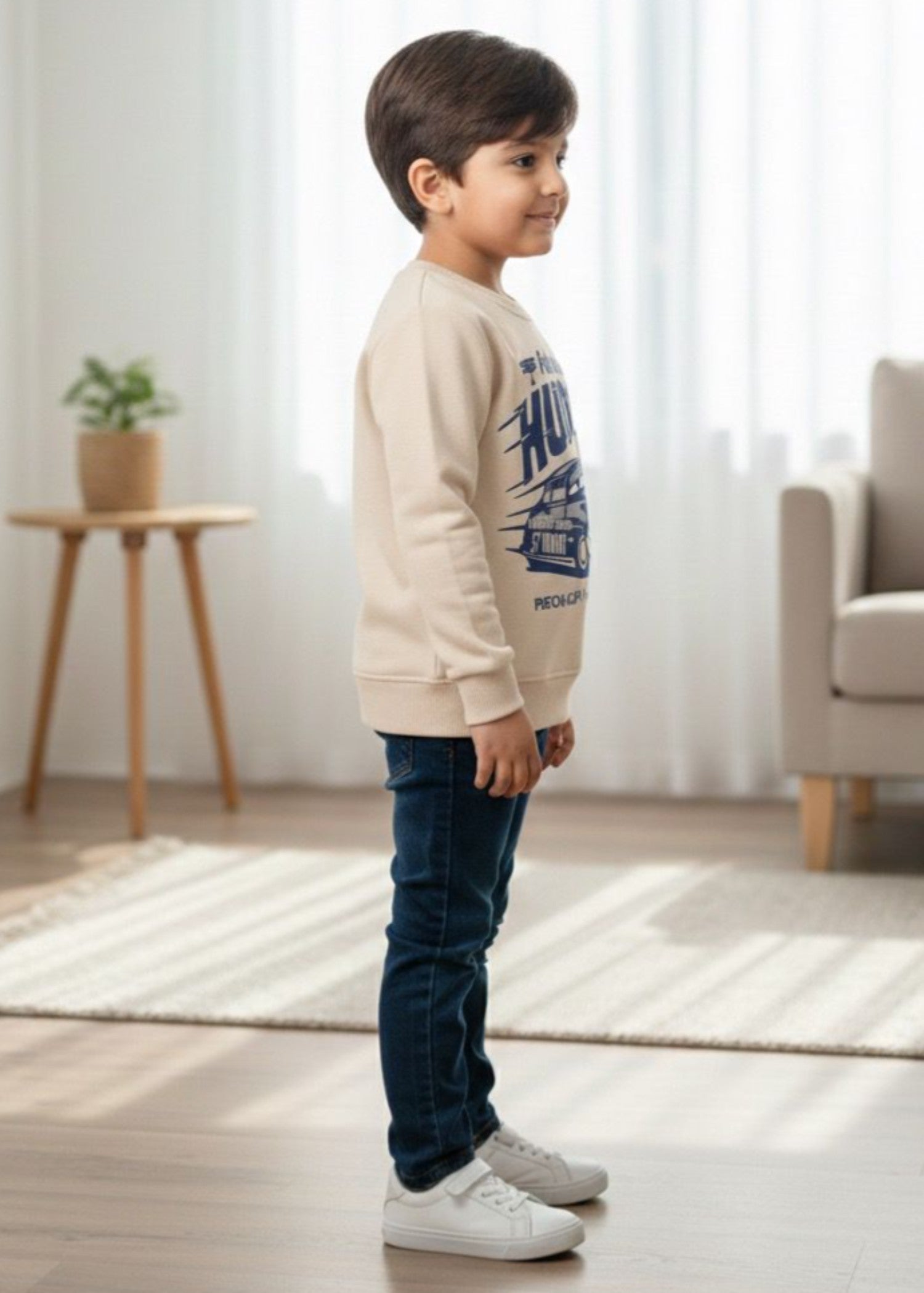 fleece Sweatshirt in Off-white