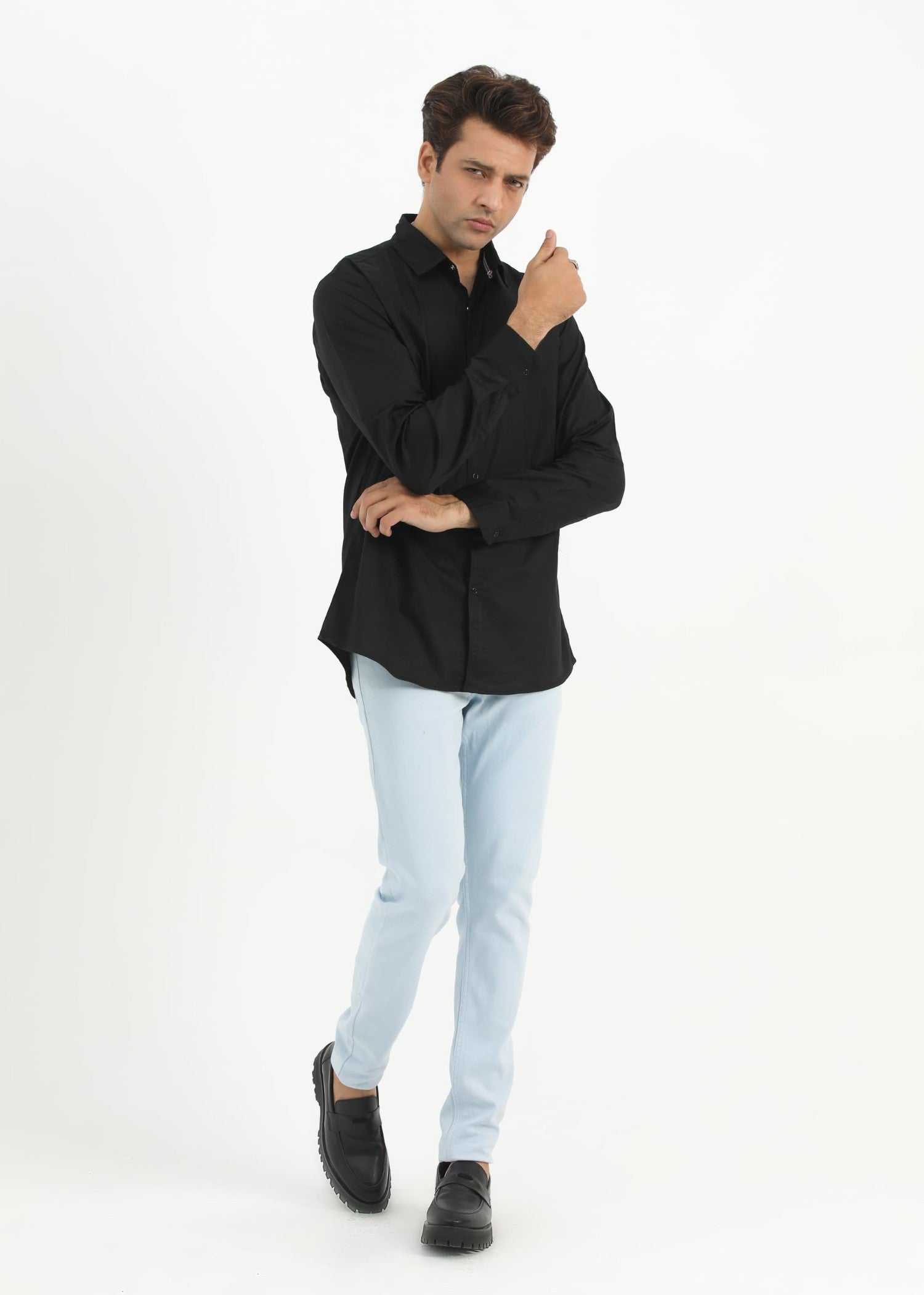 cotton Casual Shirt in Black