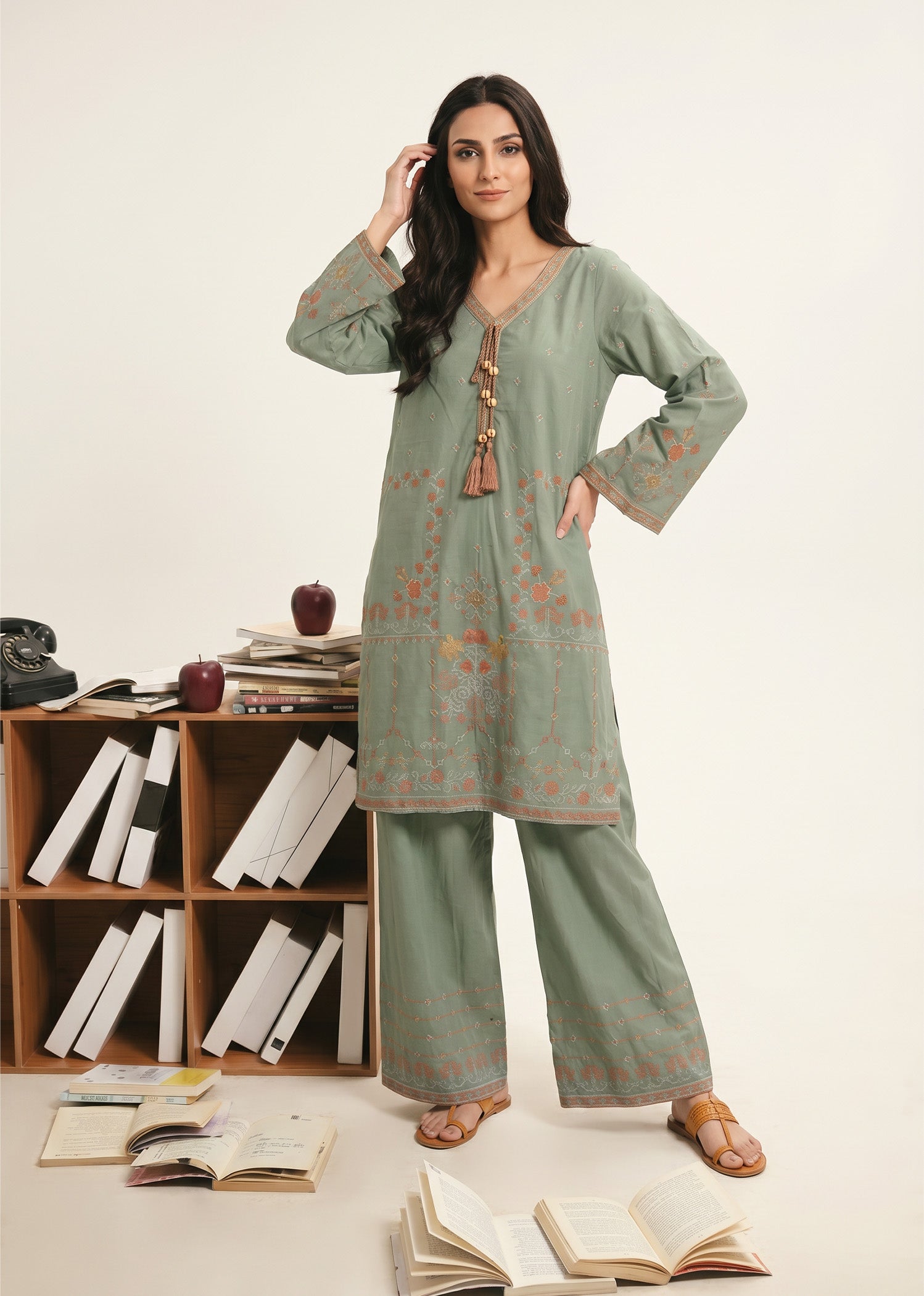 lawn Co Ord Sets in Sage green