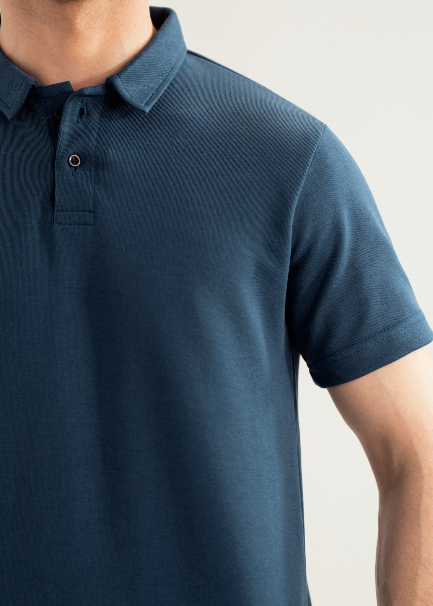 interlock knit Polo Shirt in Teal