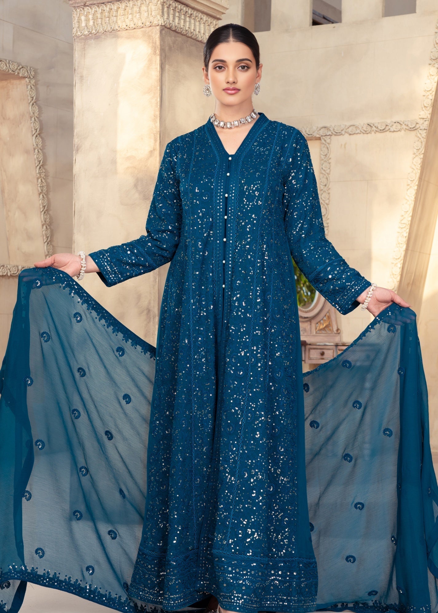 chiffon Maxi in Teal