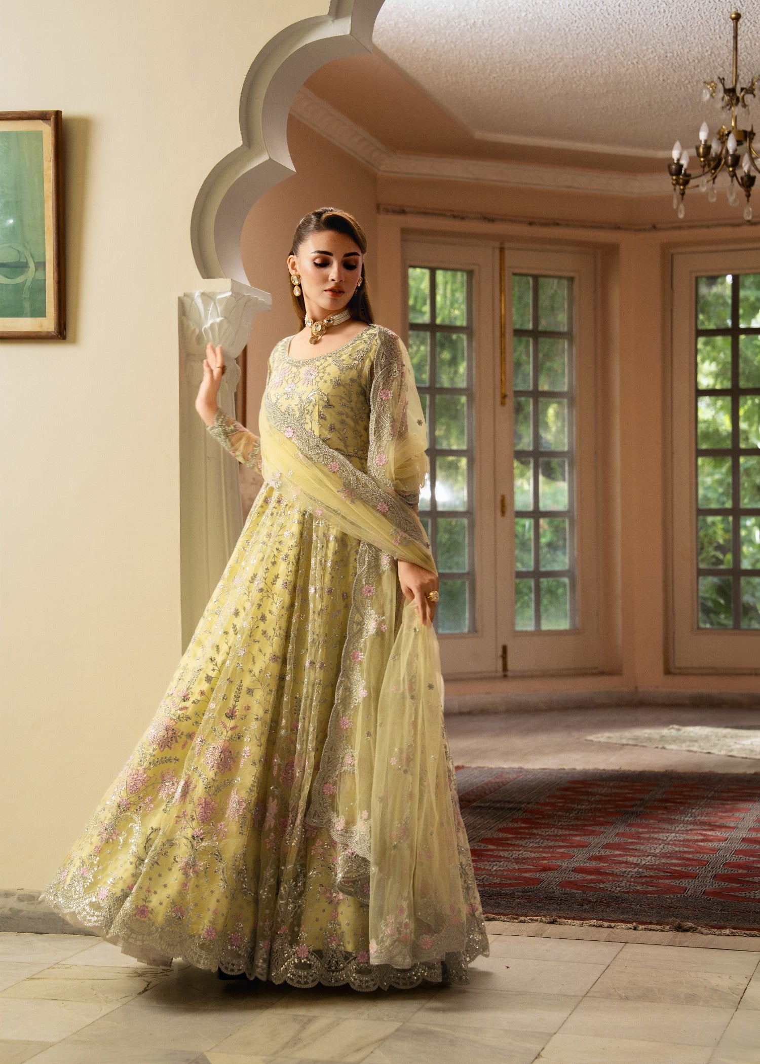 net Pishwas in Light yellow