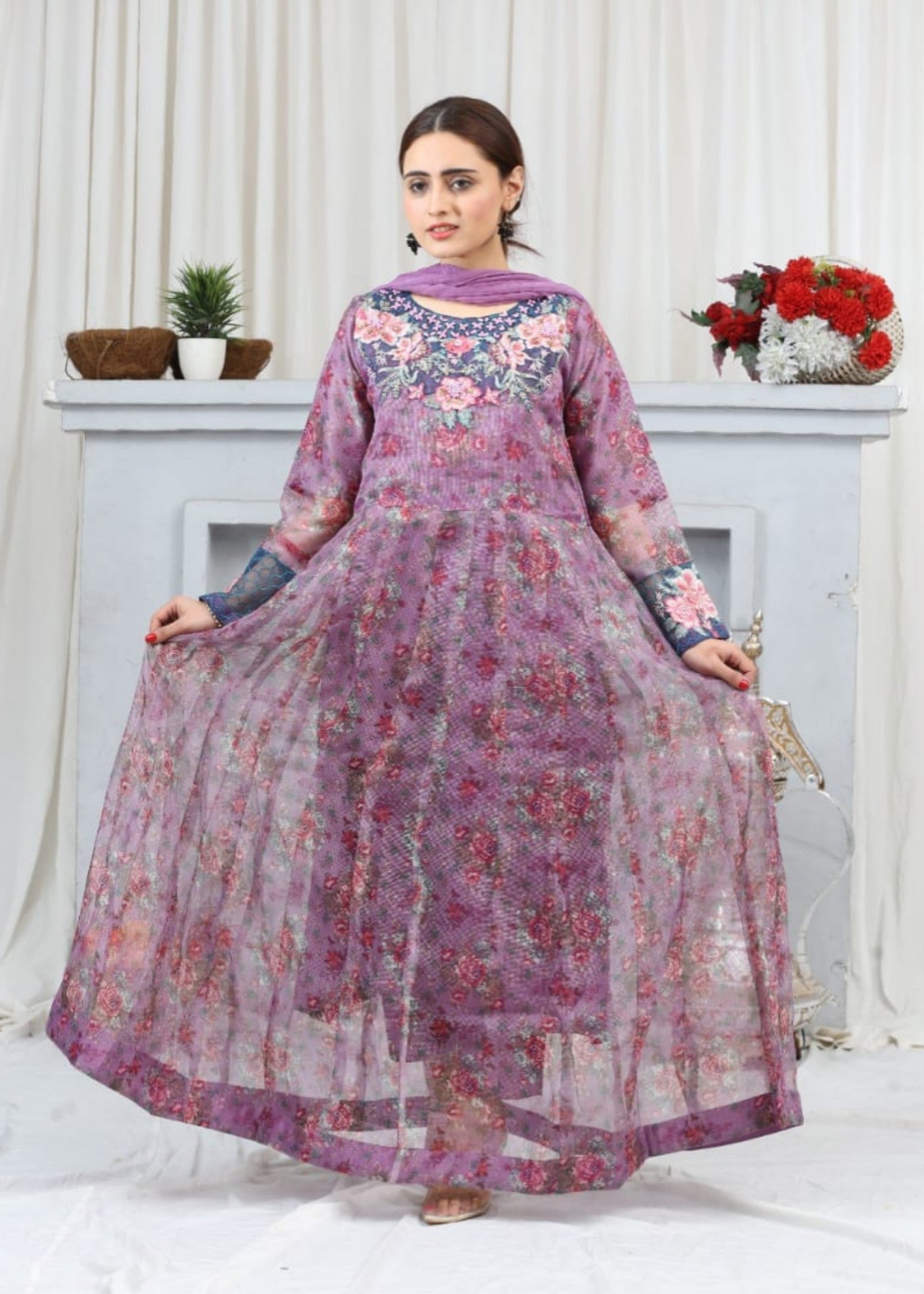 net Maxi in Heathered lilac