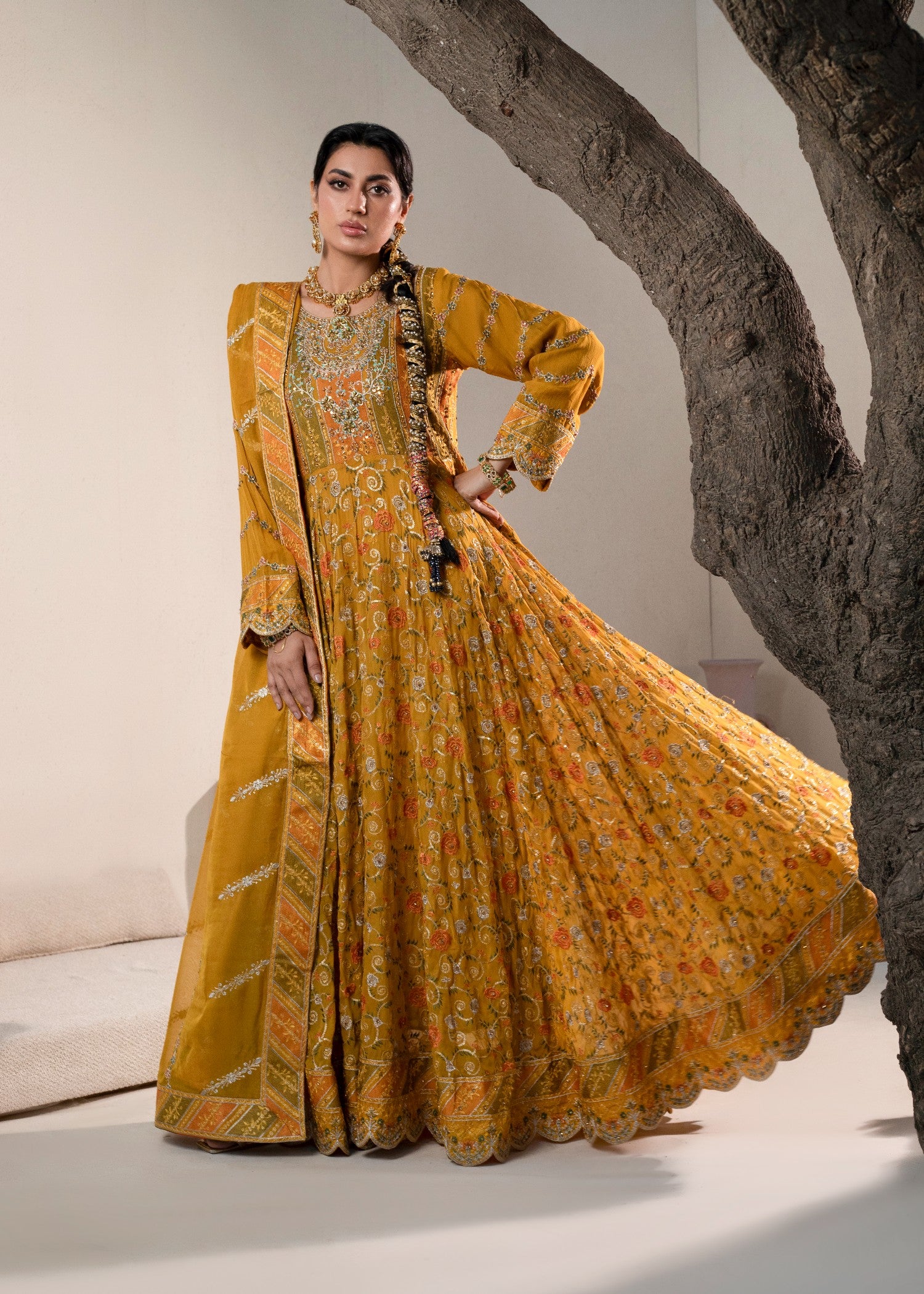 chiffon Maxi in Mari gold