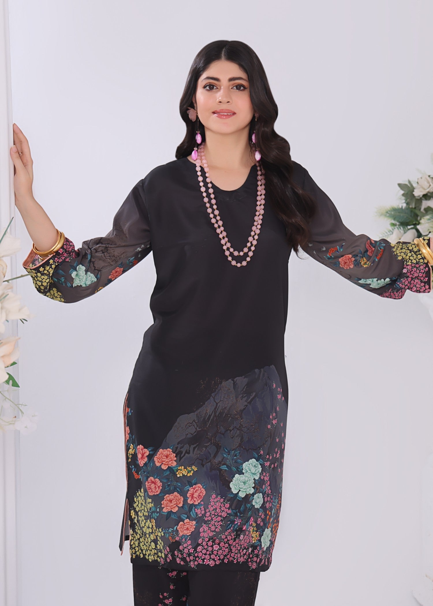 poly lawn Co Ord Sets in Black, slate black