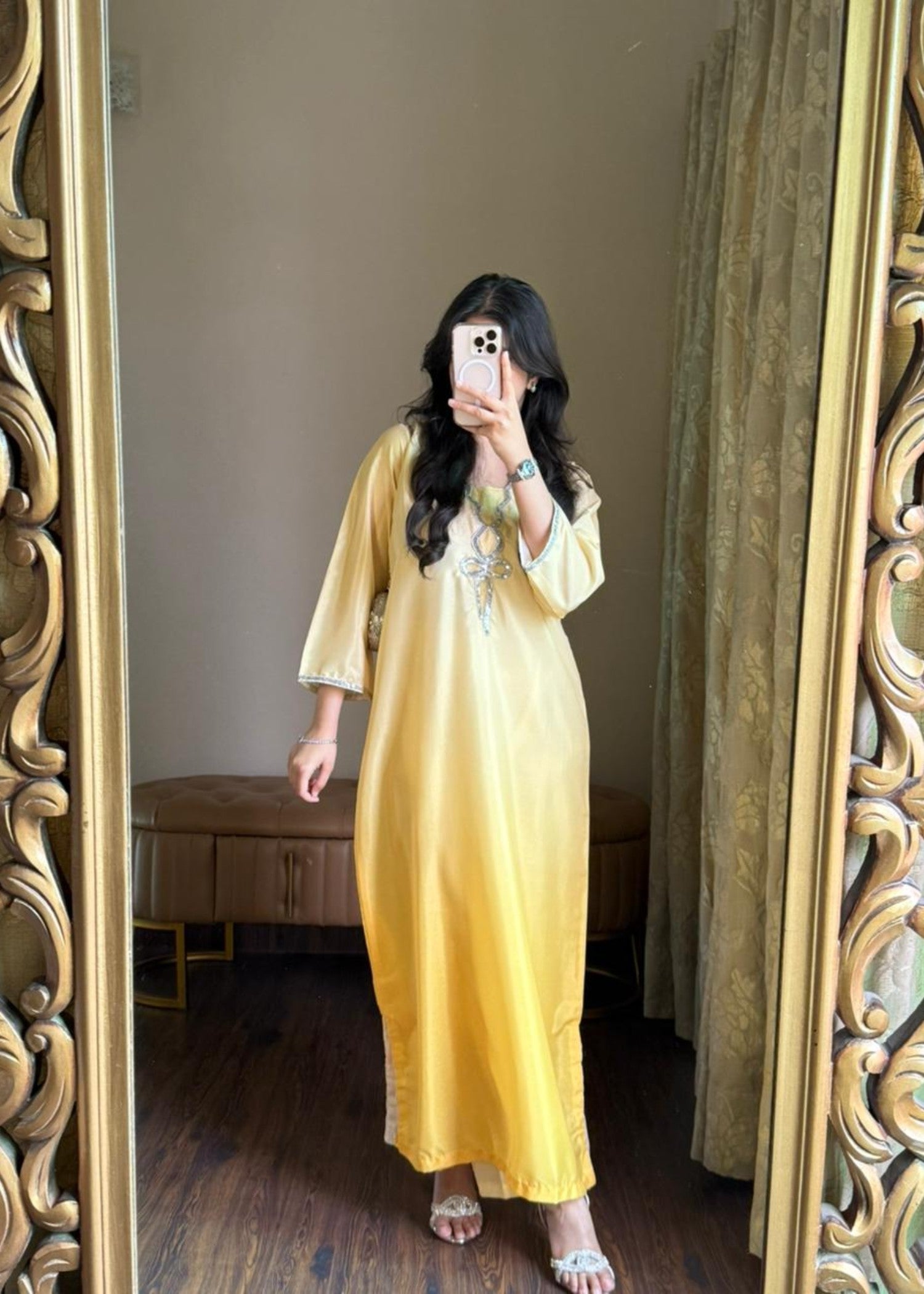 silk grip Kurta Set in Yellow