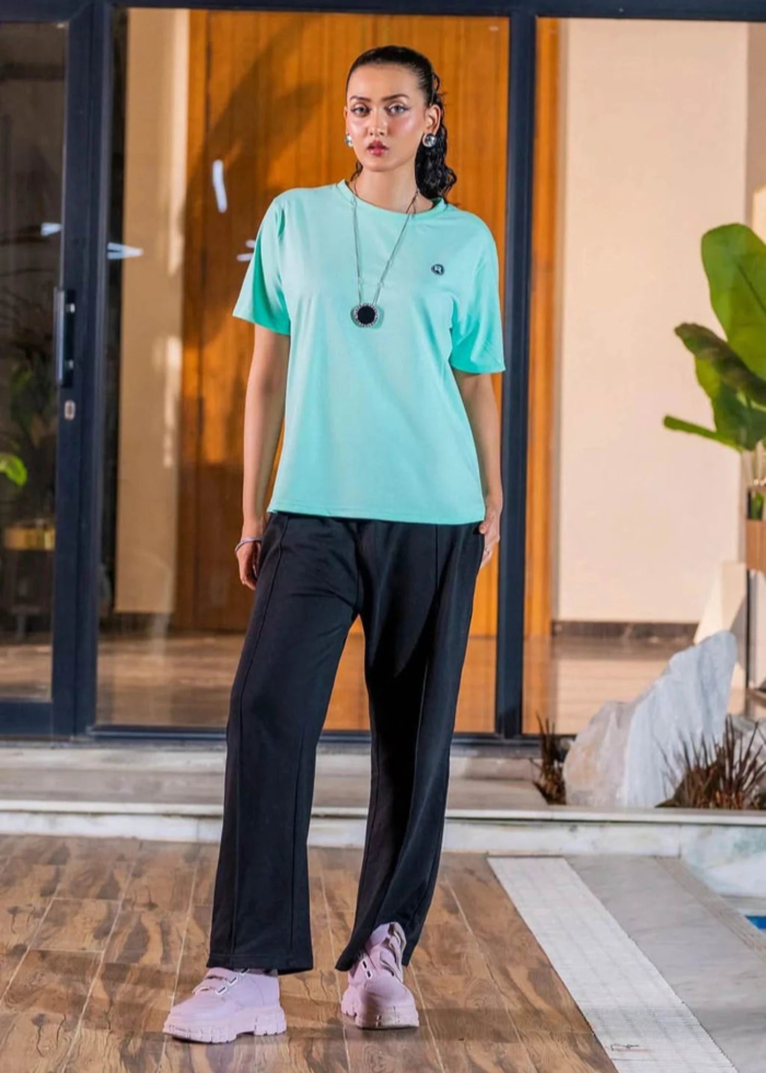 cotton T Shirt in Mint green