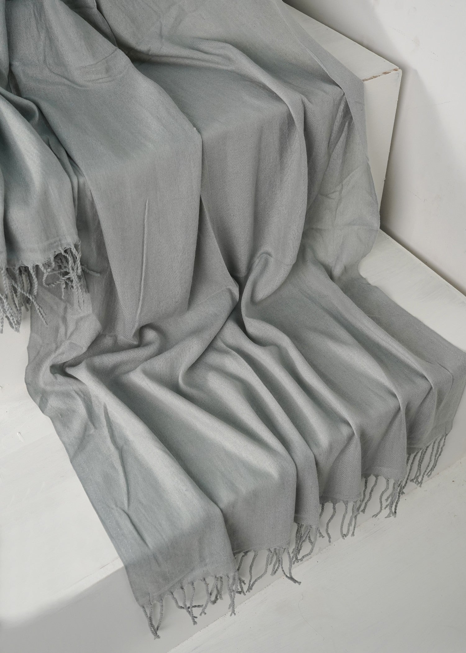 cashmere wool Hijab in Battleship grey