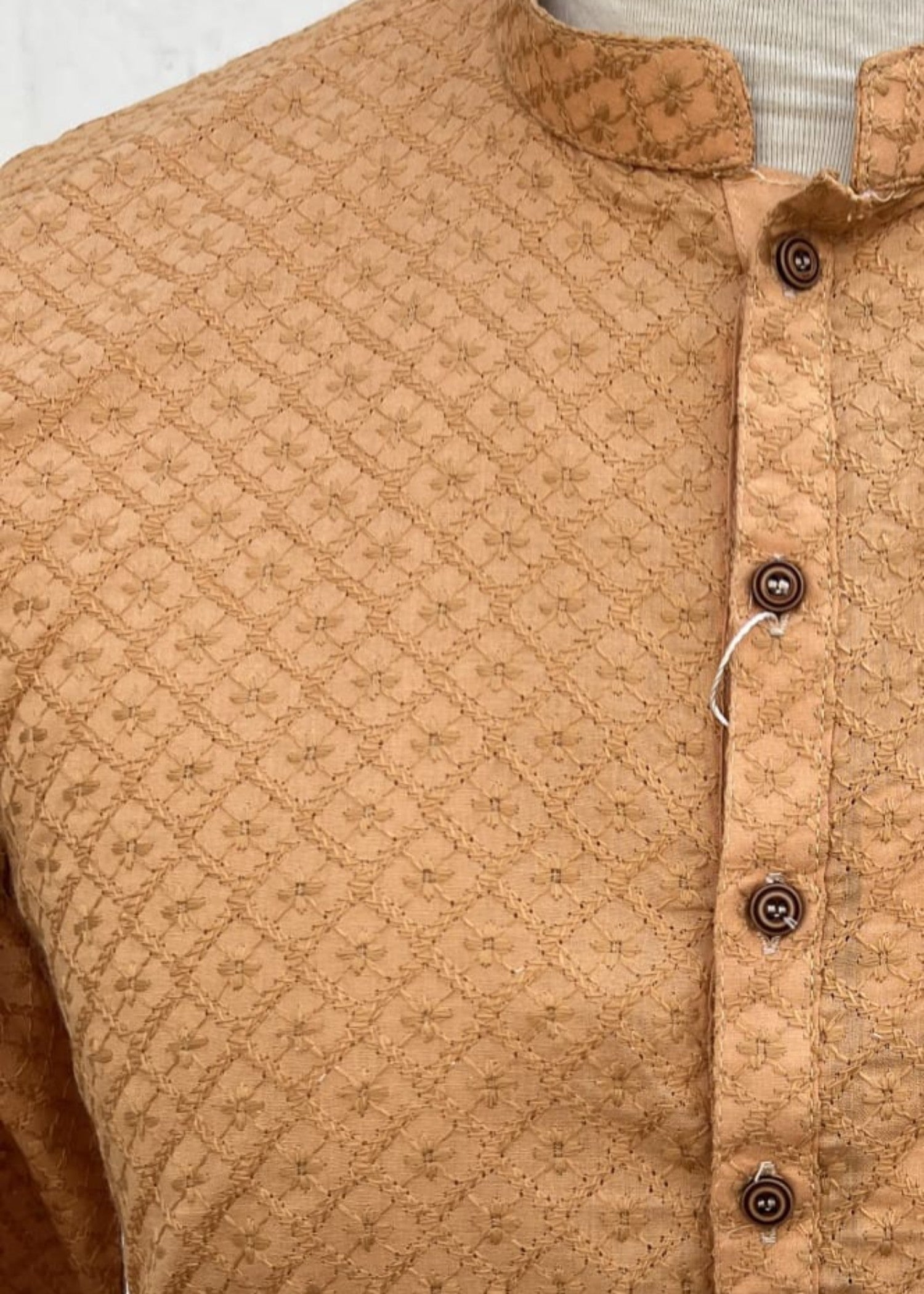 chikankari cotton Kurta in Orange