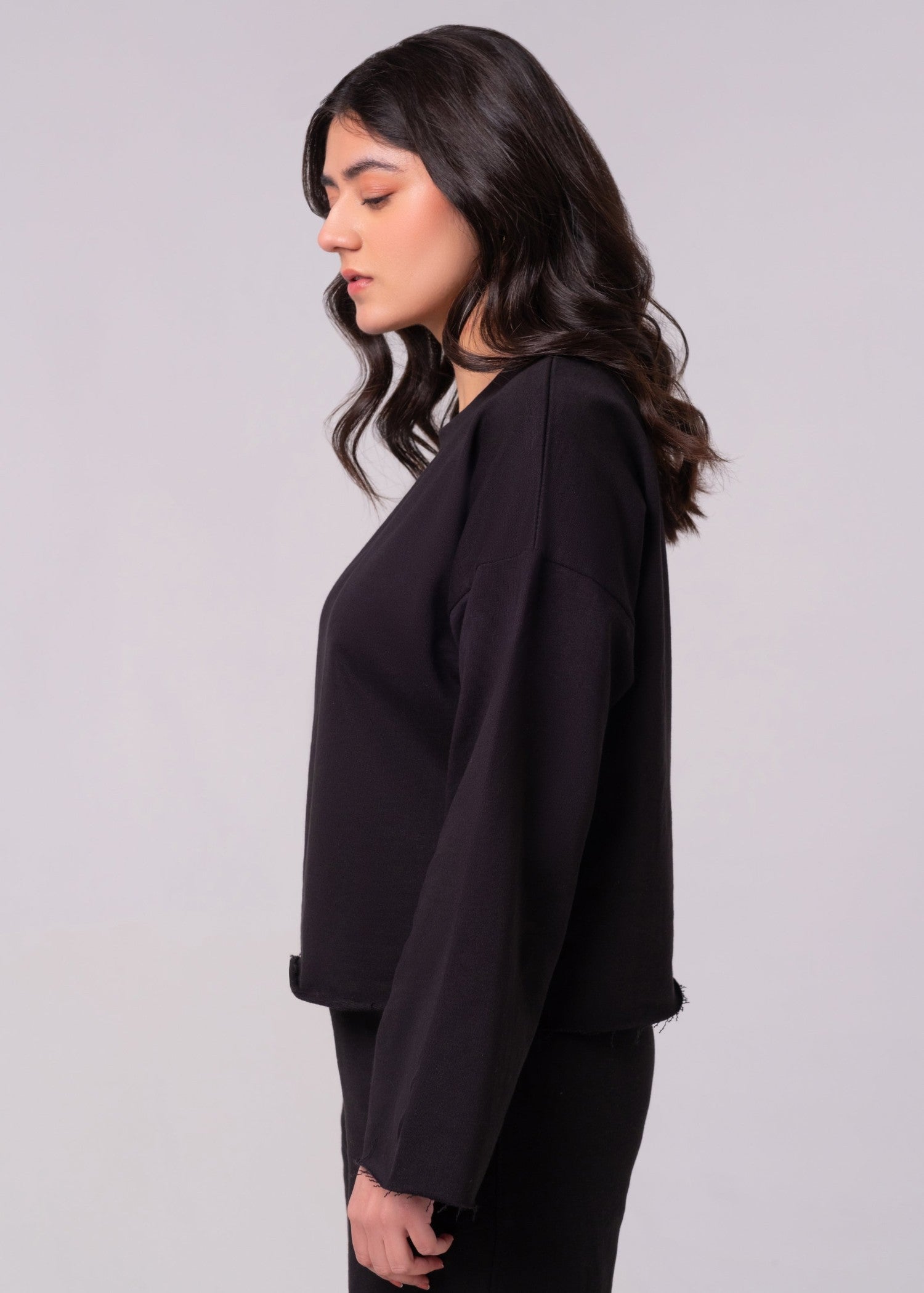 interlock knit Co Ord Sets in Black