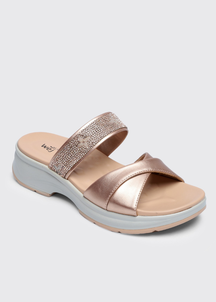 Slides in Peach pink by - High Quality Women Slides JEF8194