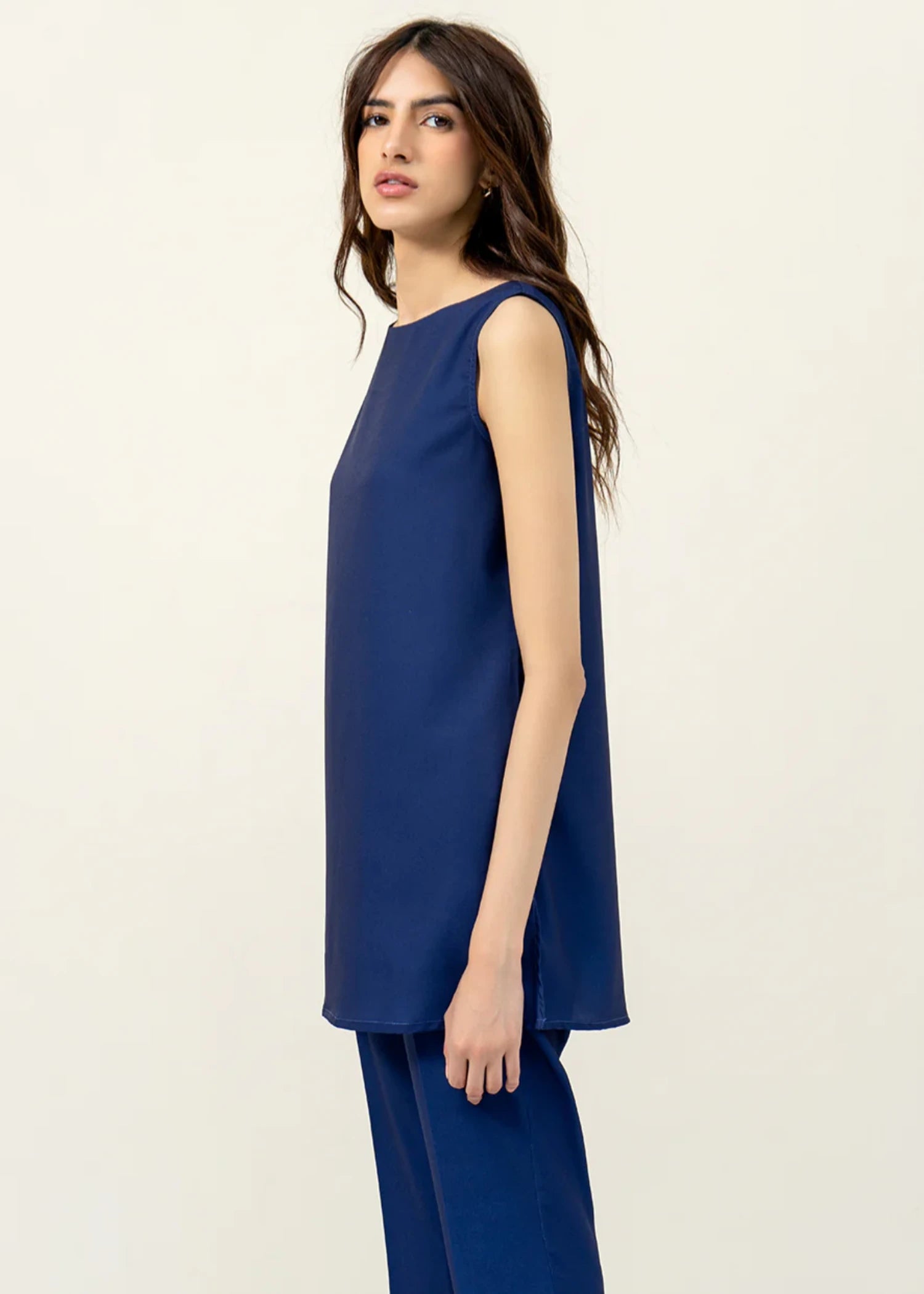 crepe Kurti in Navy blue
