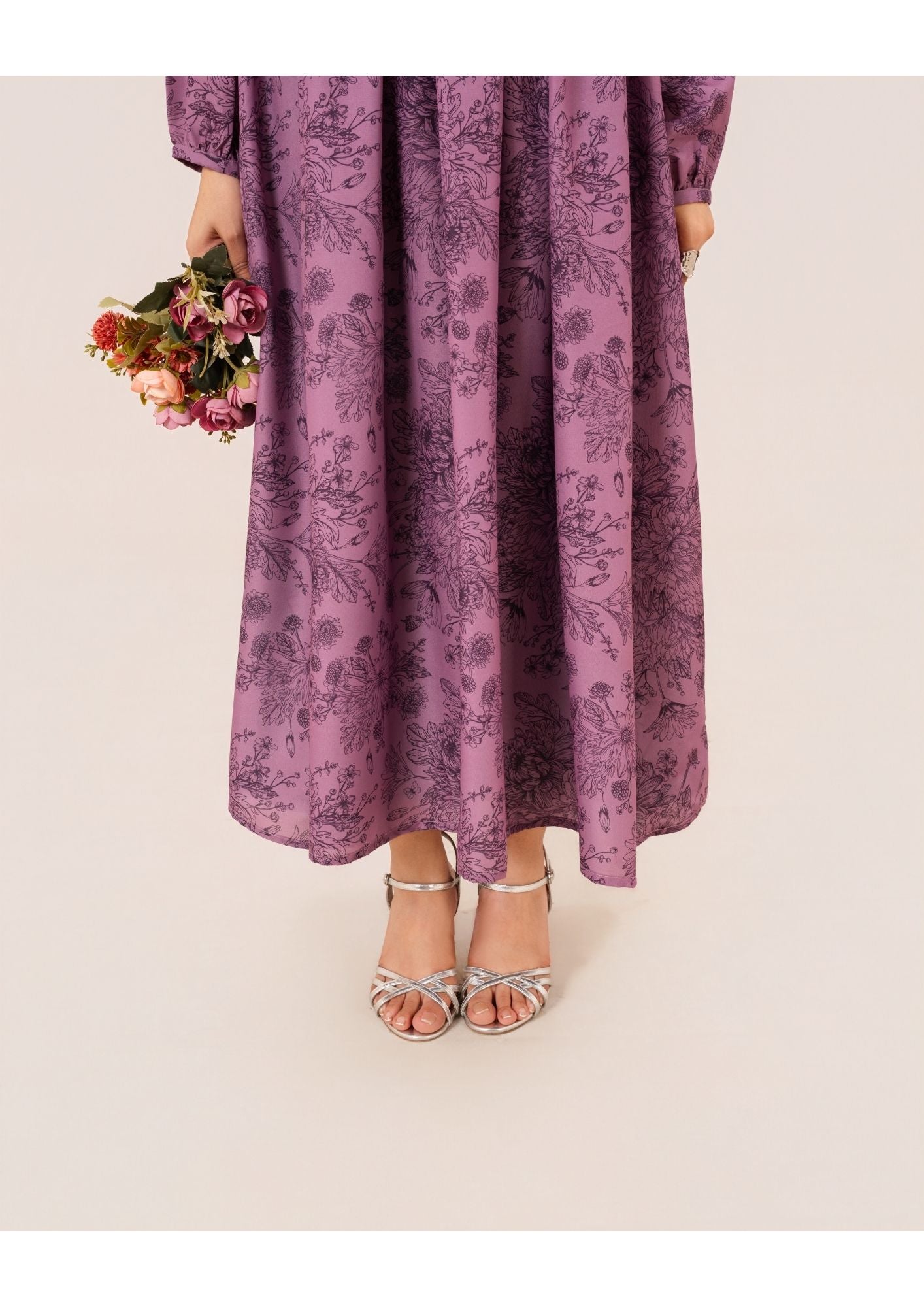 arabic lawn Maxi in Mauve