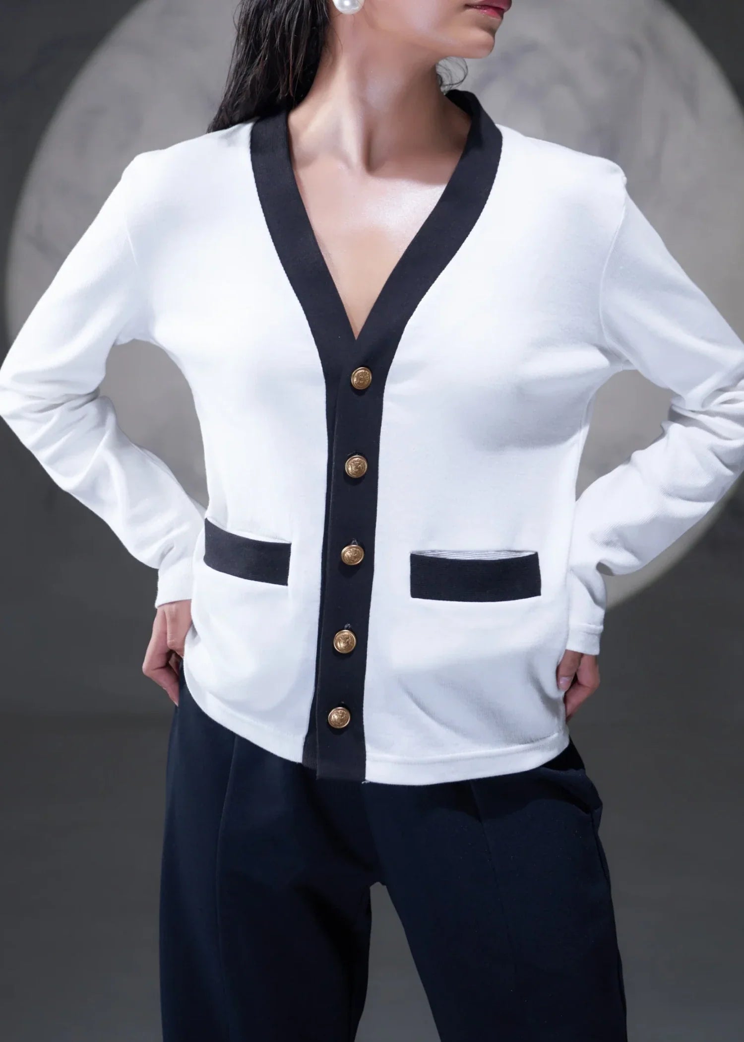 jersey knit Sweater in White