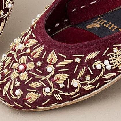 Khussa in Maroon by - High Quality Women Khussa CCB9828