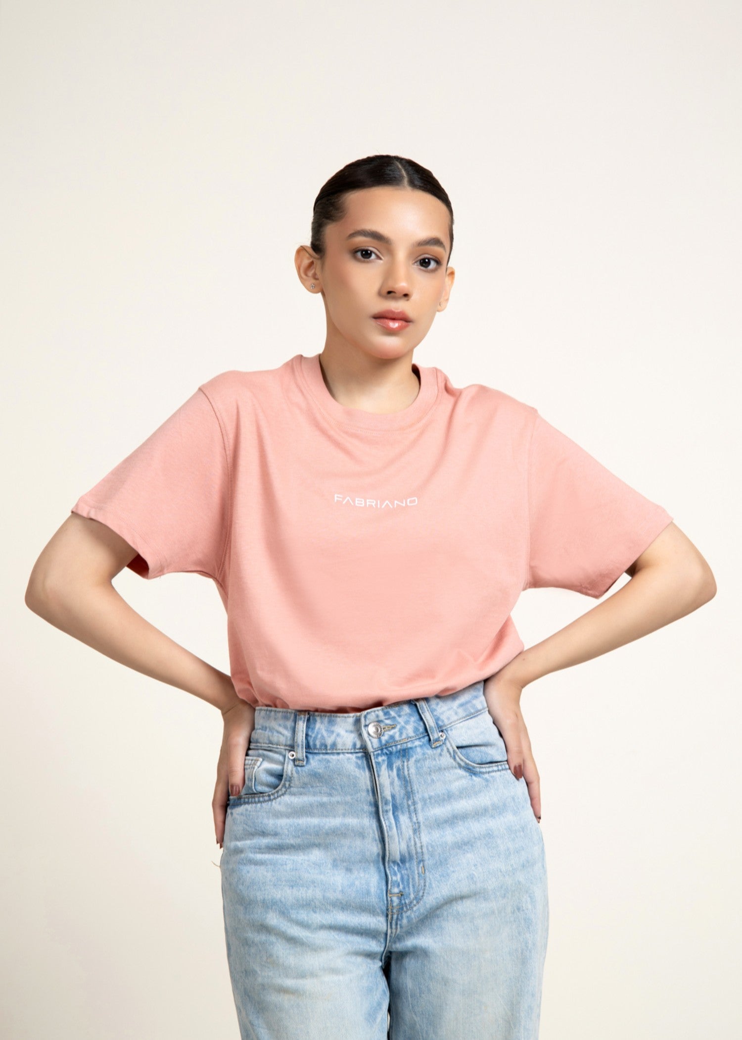 cotton jersey T Shirt in Pink