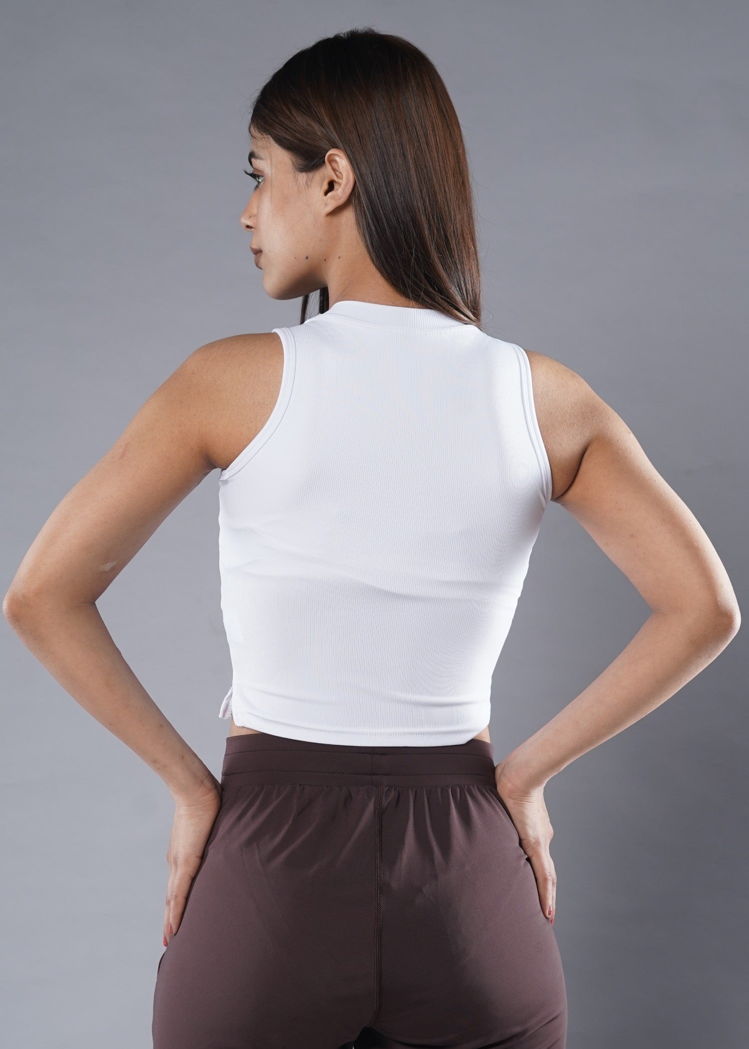 polyester nylon Tank Top in White