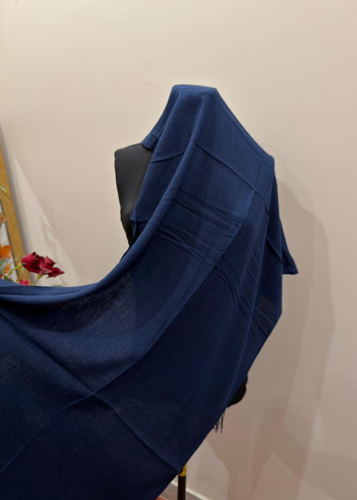 cashmere wool Hijab in Navy blue