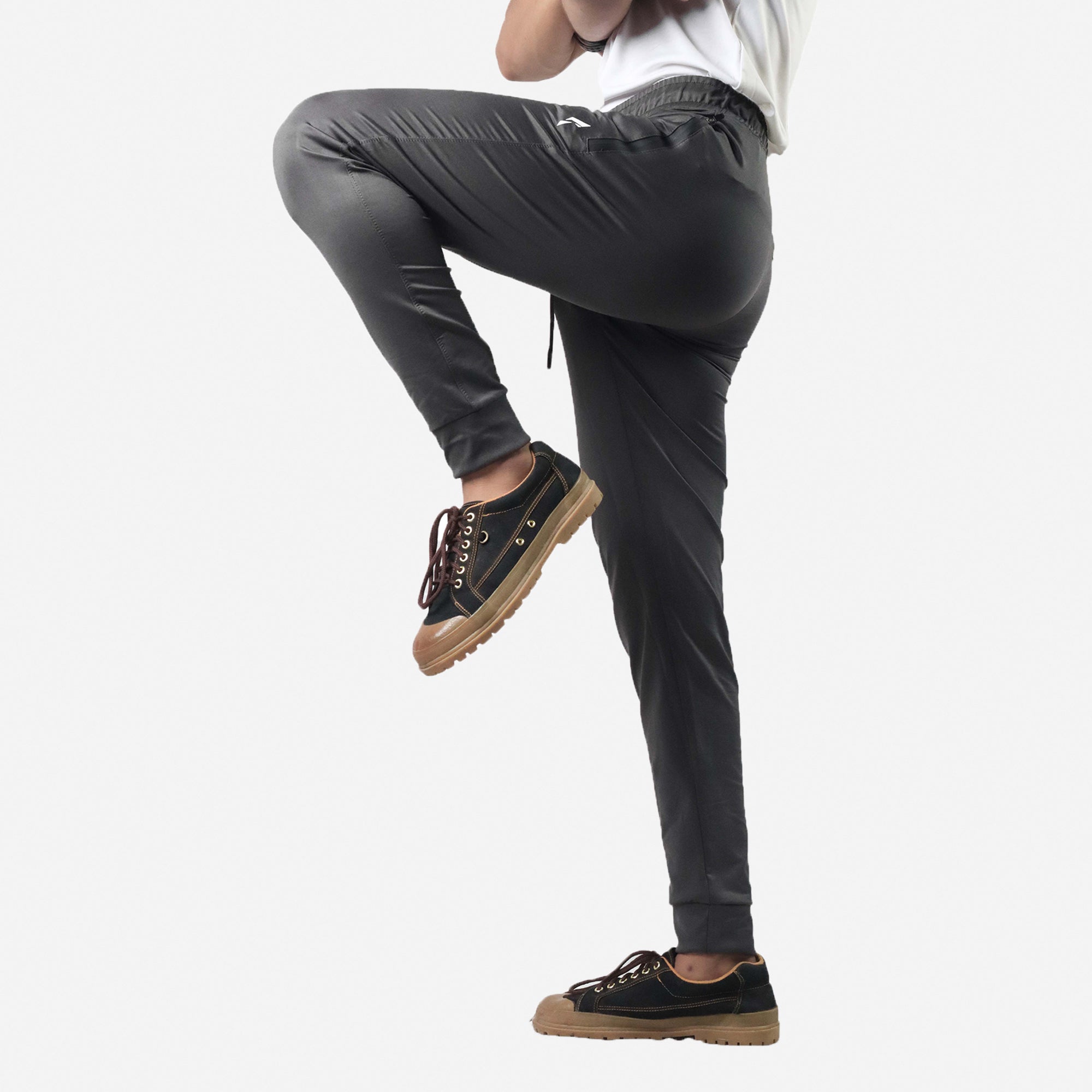 polyester Trousers in Dark grey