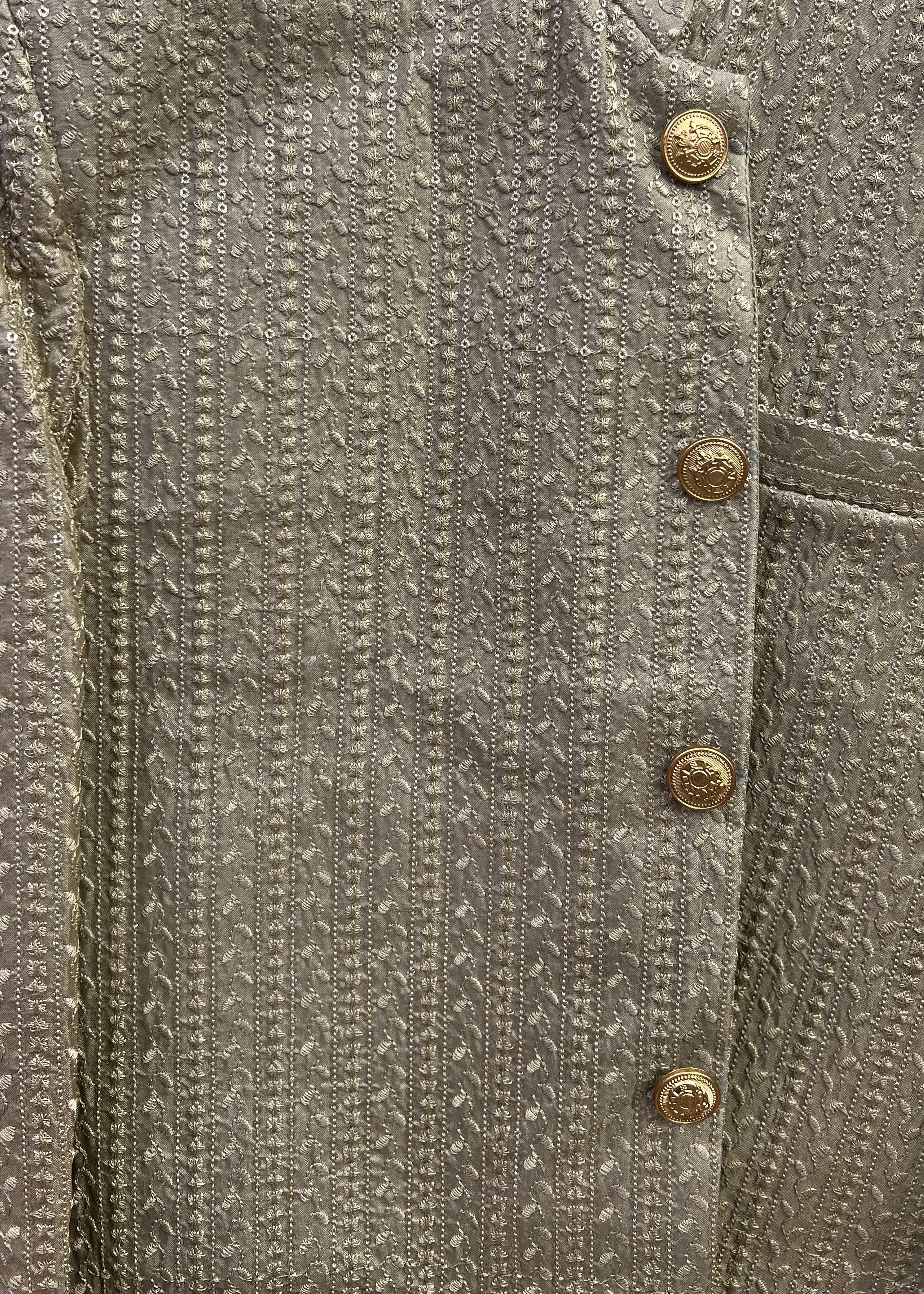 raw silk Prince Coat in Beige